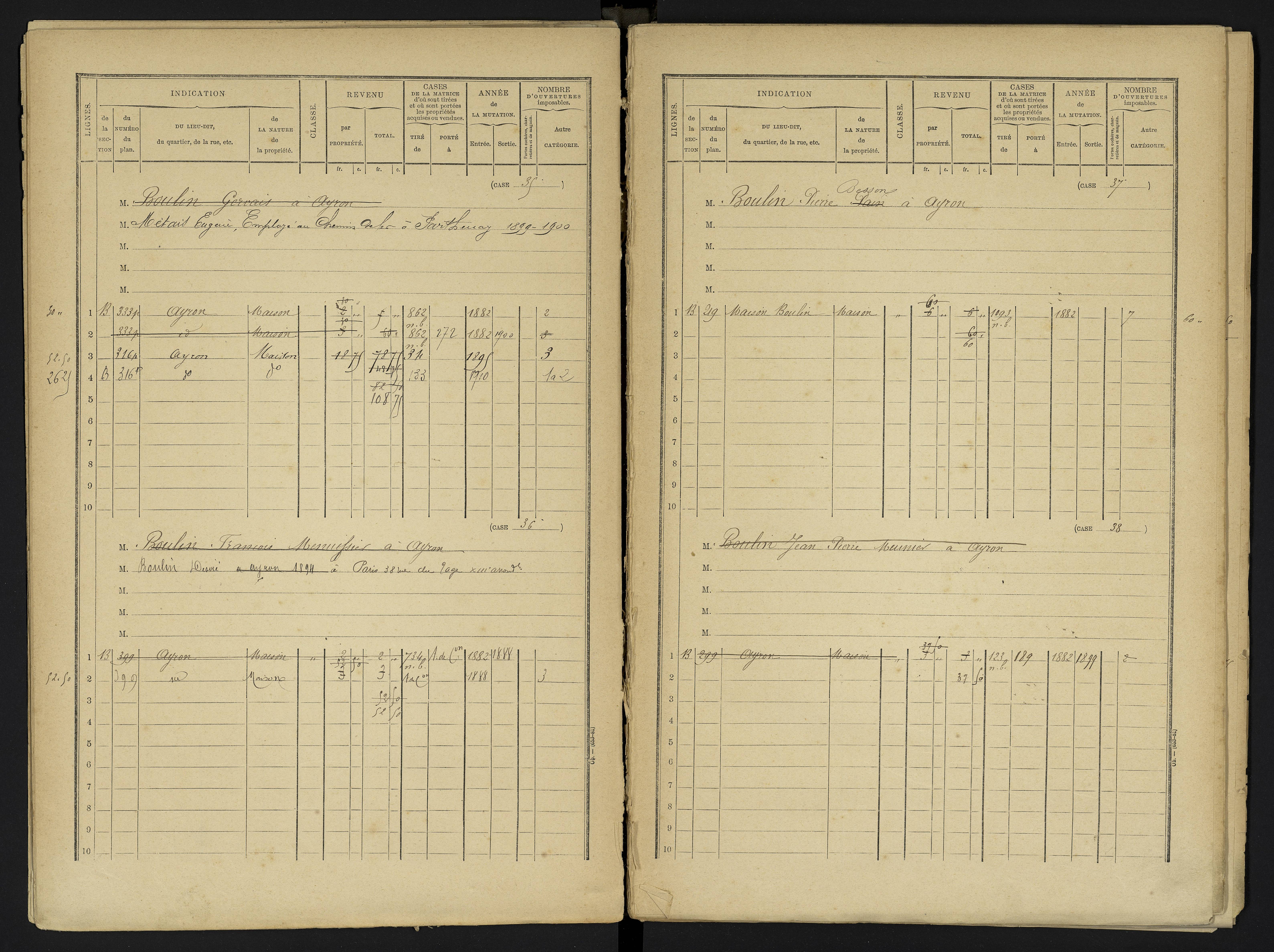 Ayron - FRAD086_cadastre Cases 1-288 