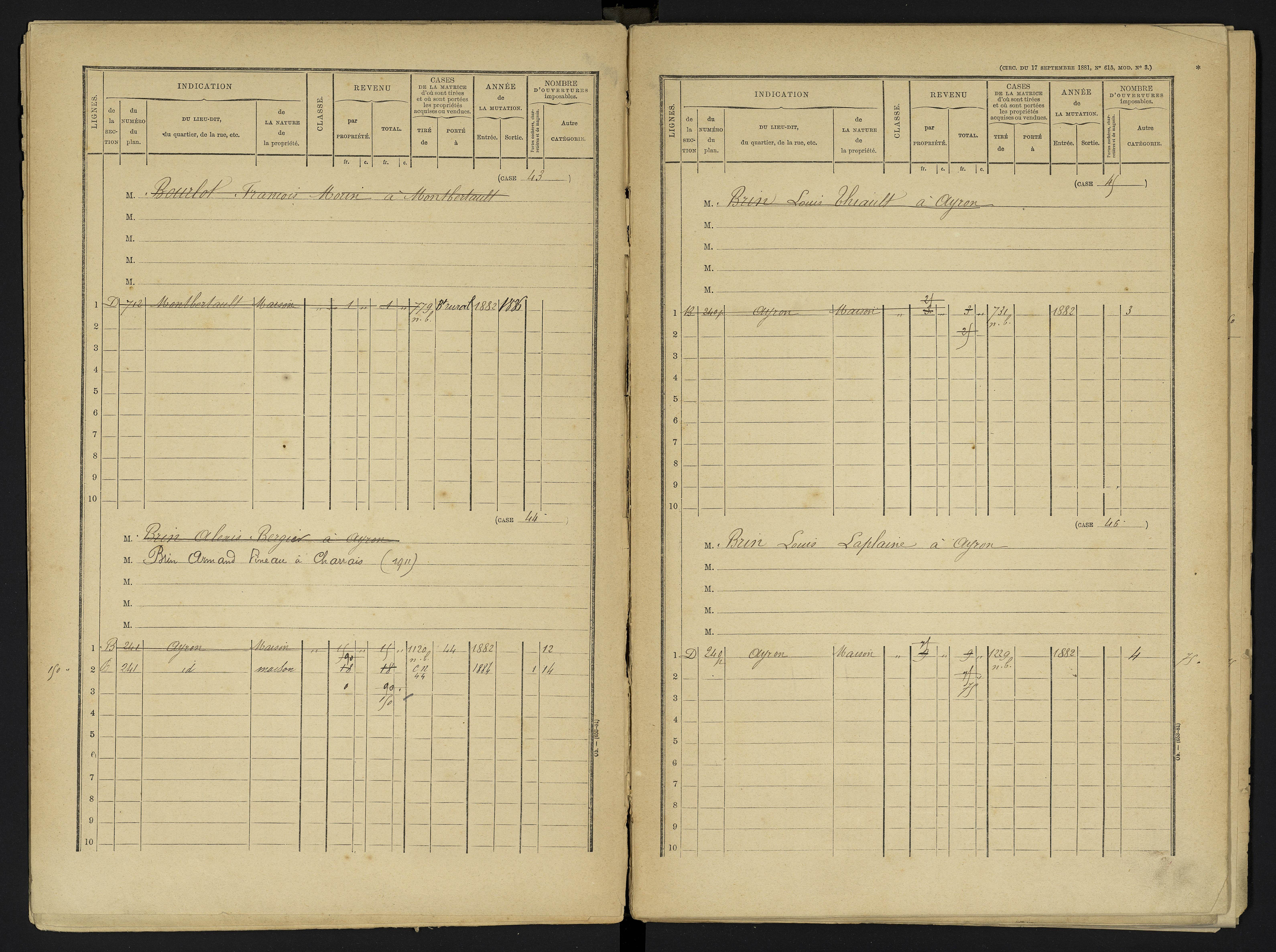 Ayron - FRAD086_cadastre Cases 1-288 