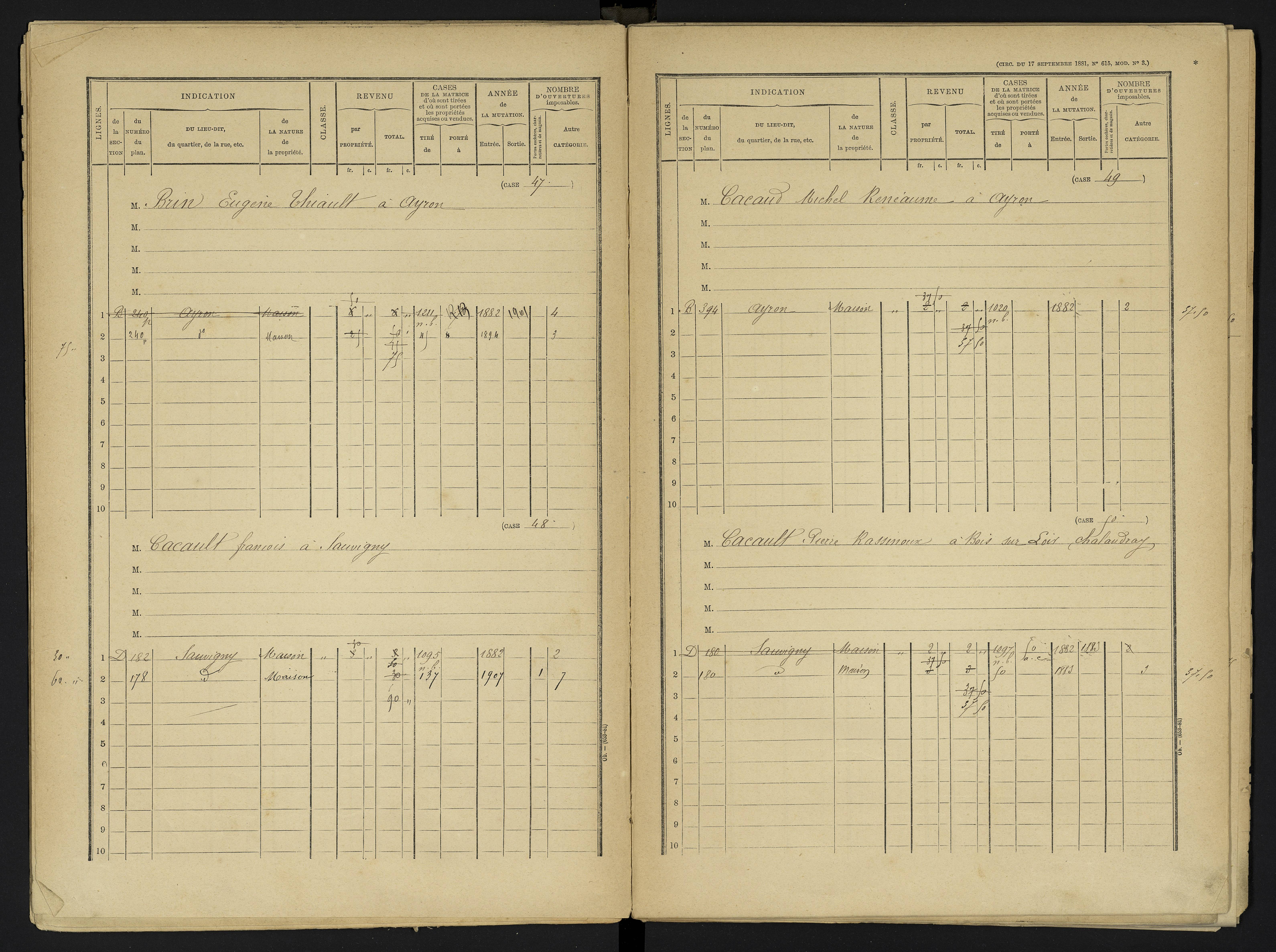 Ayron - FRAD086_cadastre Cases 1-288 