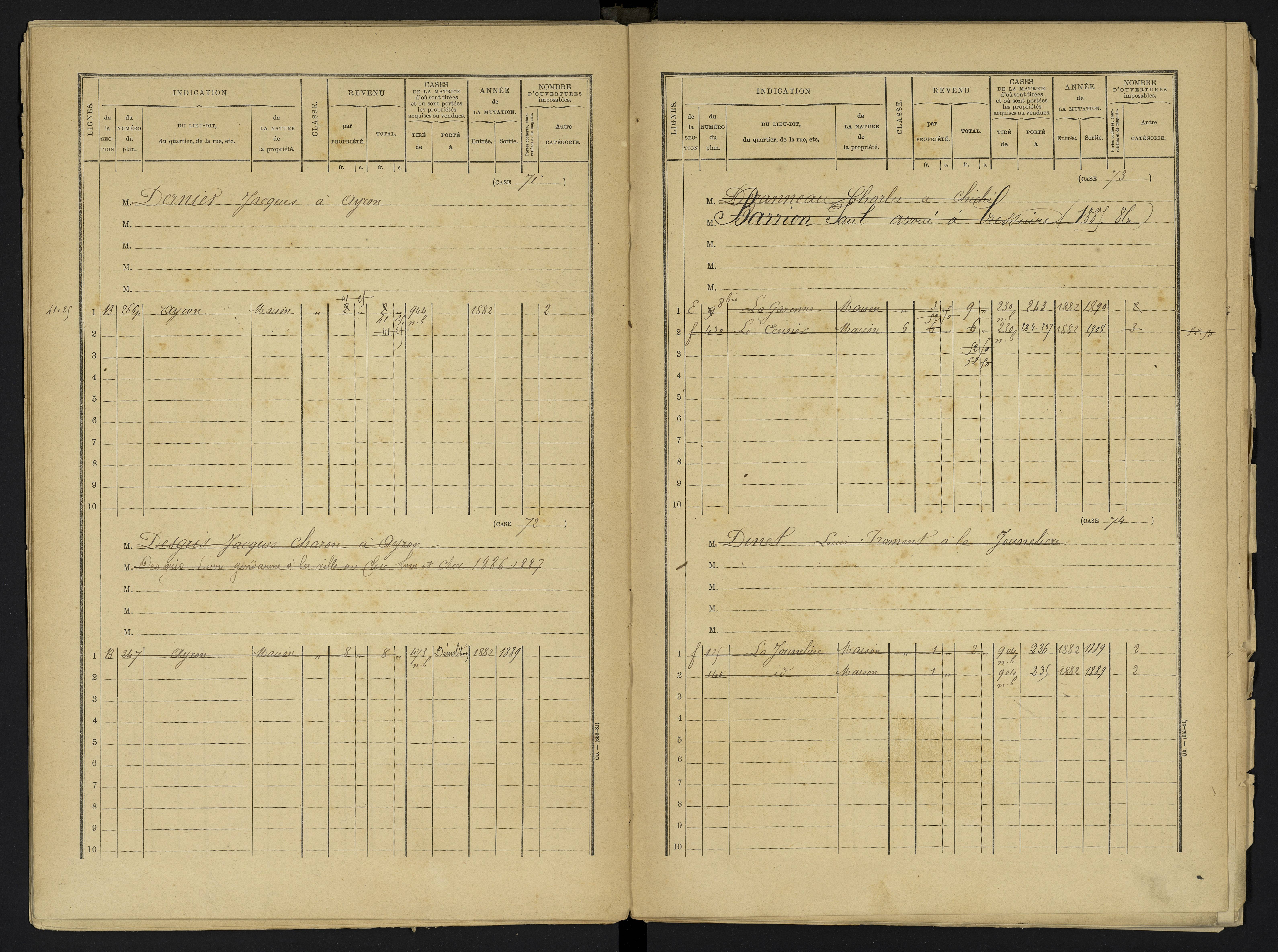 Ayron - FRAD086_cadastre Cases 1-288 