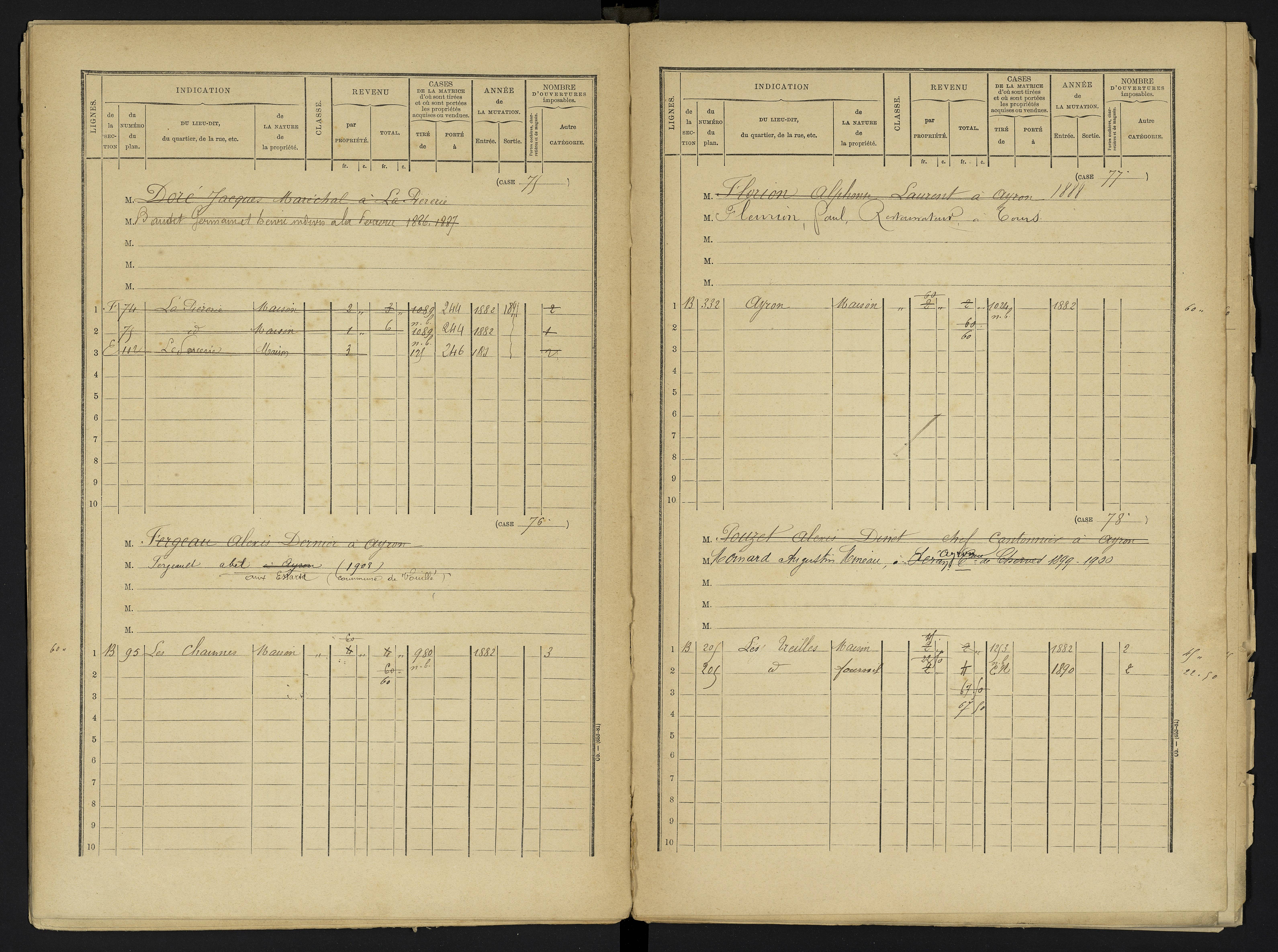 Ayron - FRAD086_cadastre Cases 1-288 