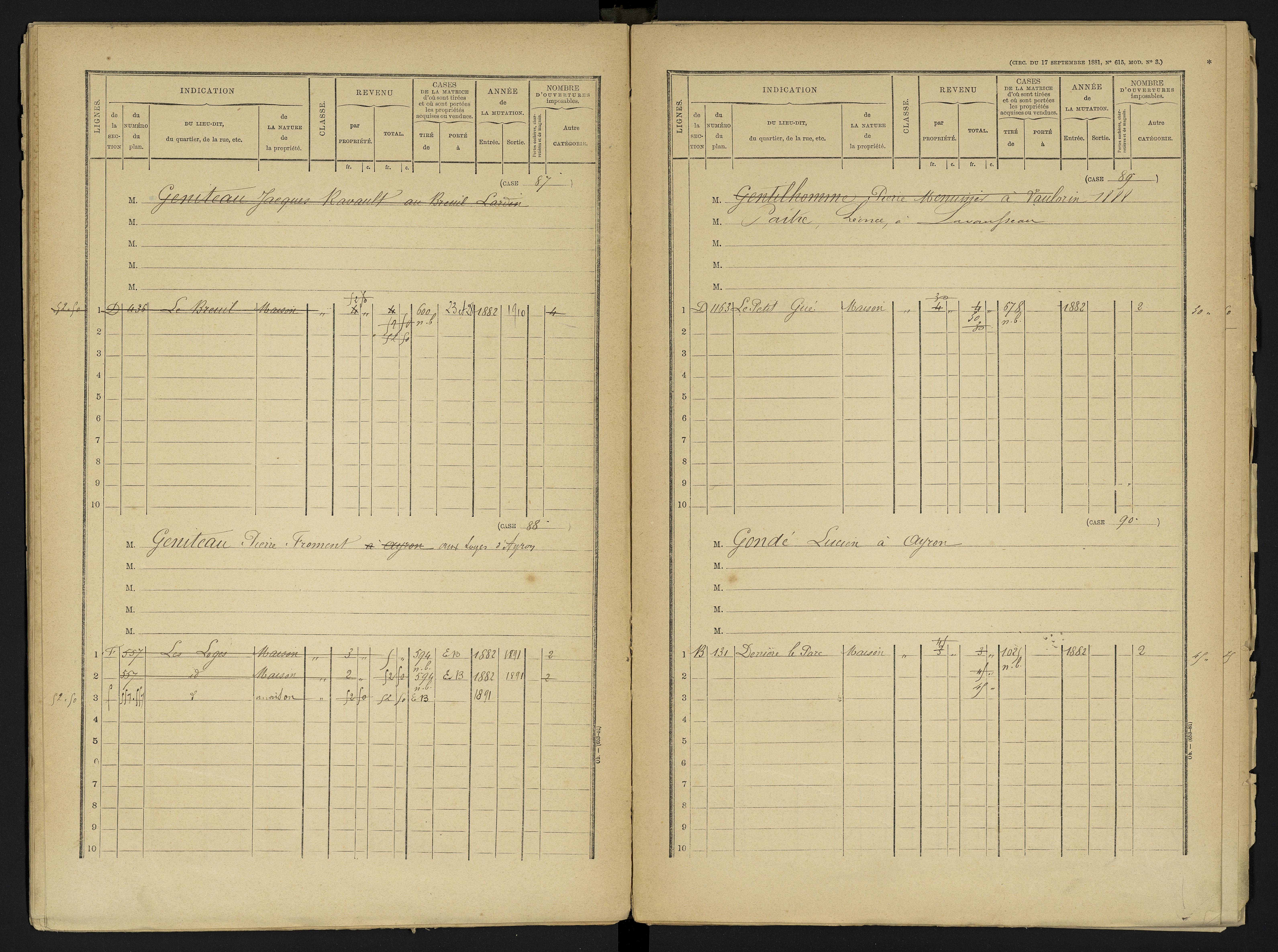 Ayron - FRAD086_cadastre Cases 1-288 