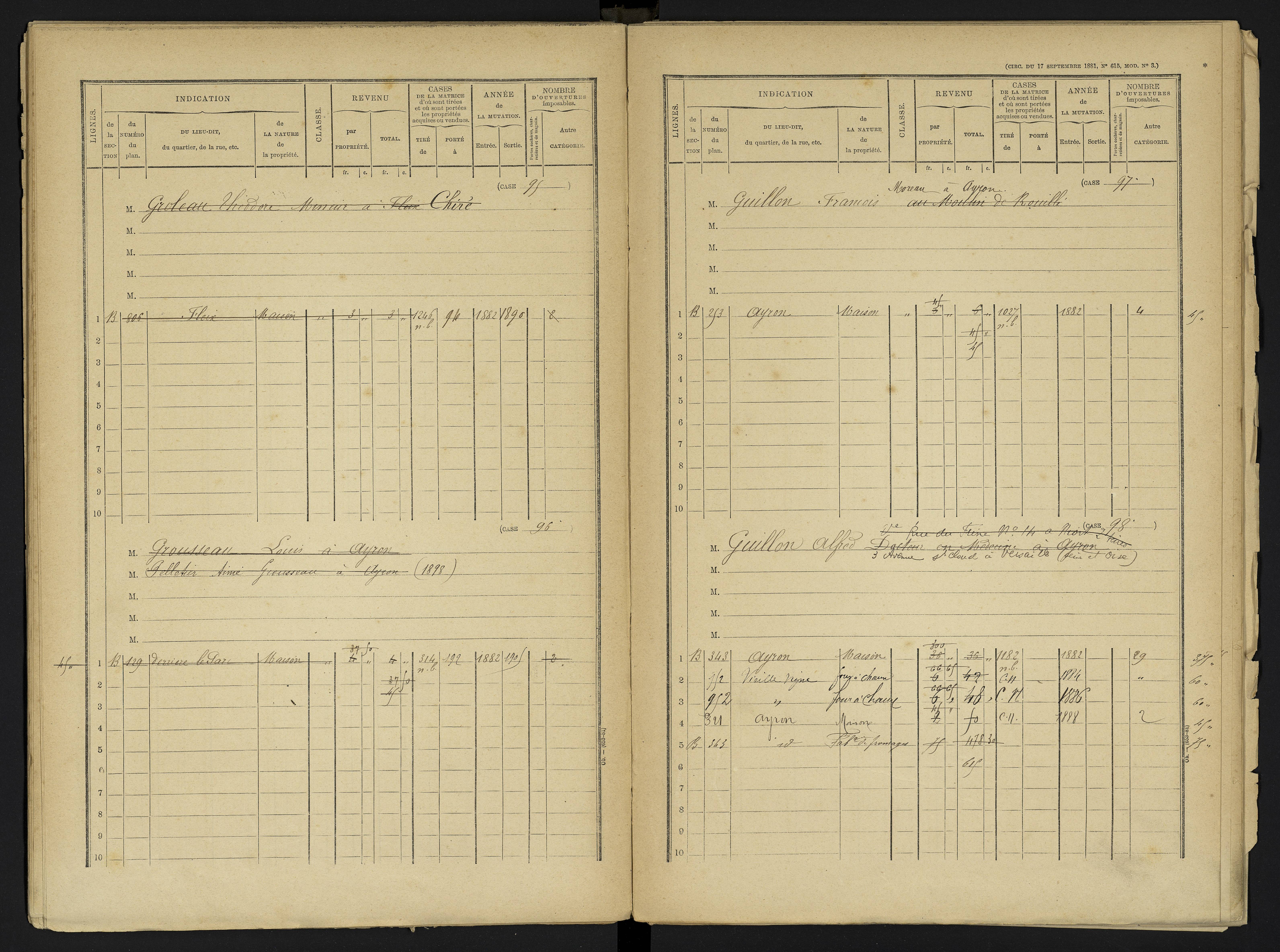 Ayron - FRAD086_cadastre Cases 1-288 