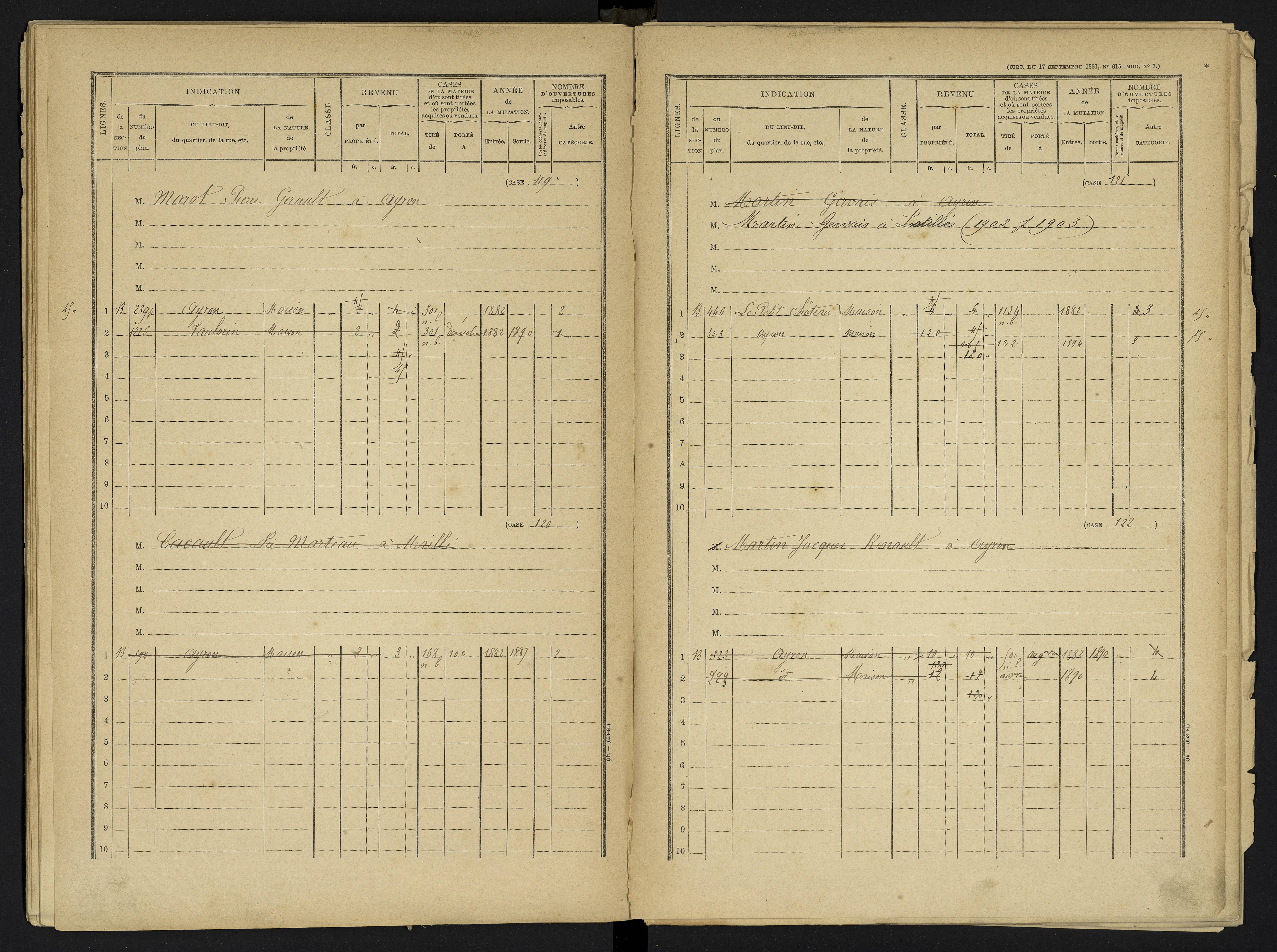 Ayron - FRAD086_cadastre Cases 1-288 