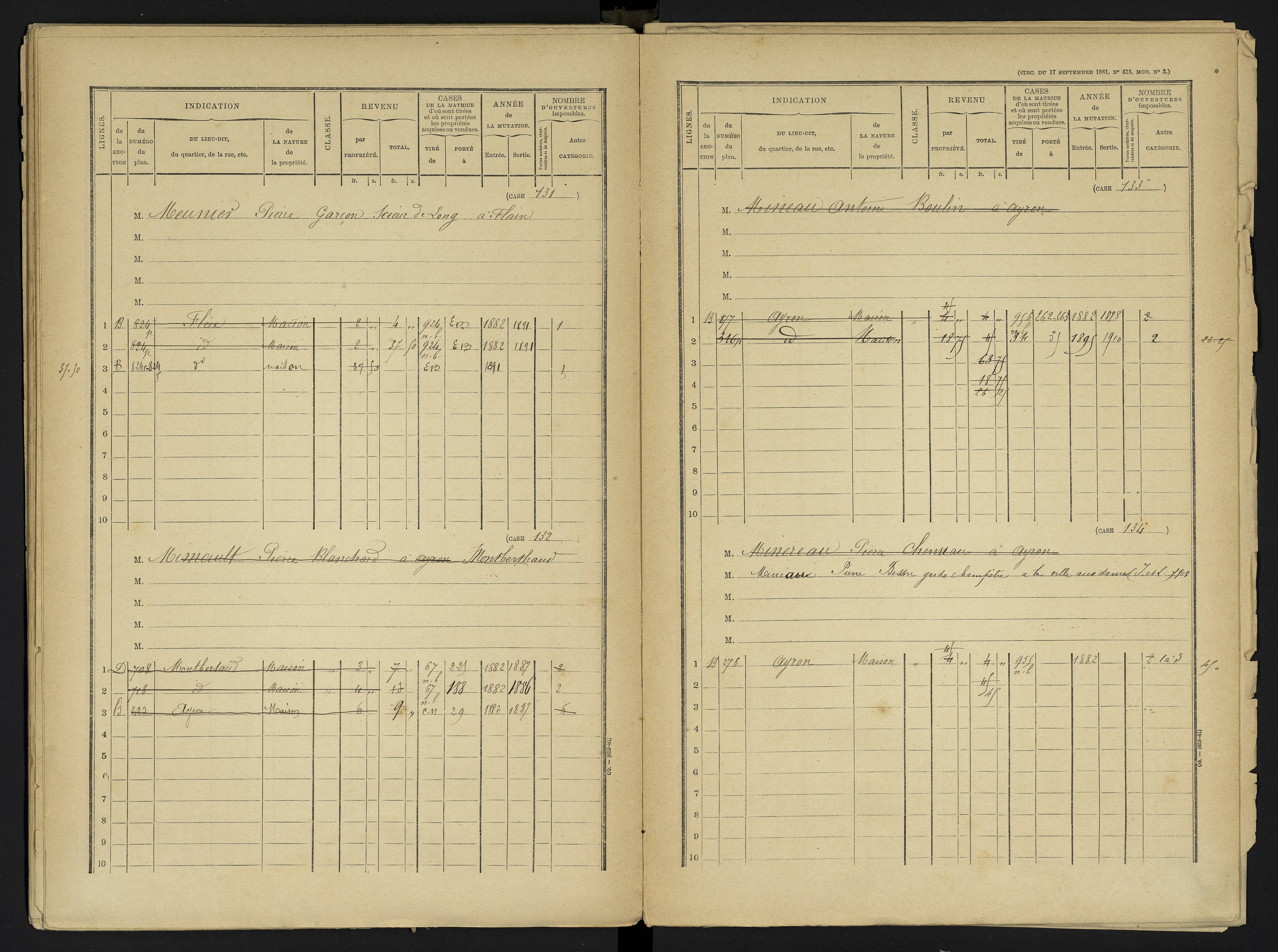 Ayron - FRAD086_cadastre Cases 1-288 
