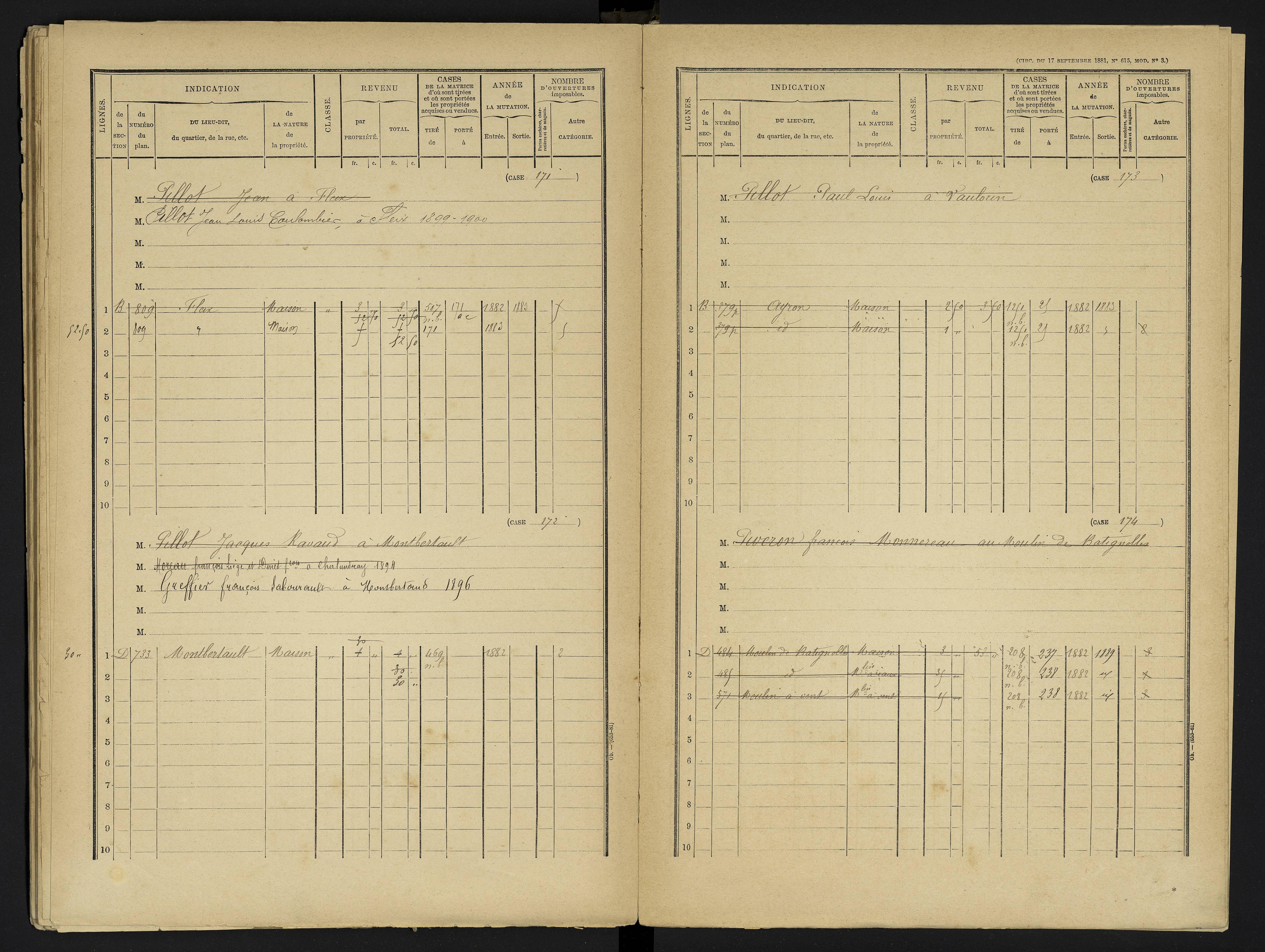 Ayron - FRAD086_cadastre Cases 1-288 