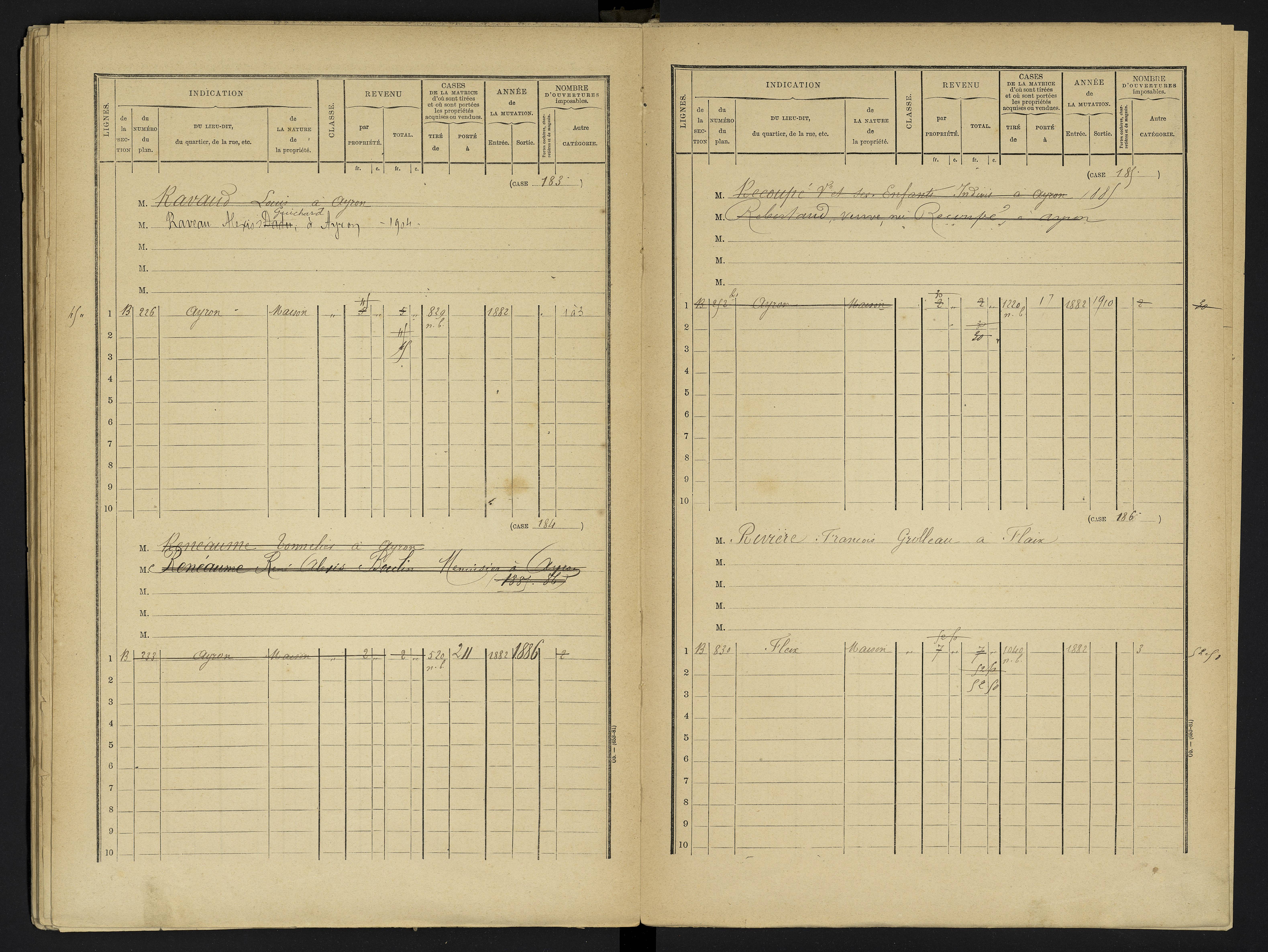 Ayron - FRAD086_cadastre Cases 1-288 