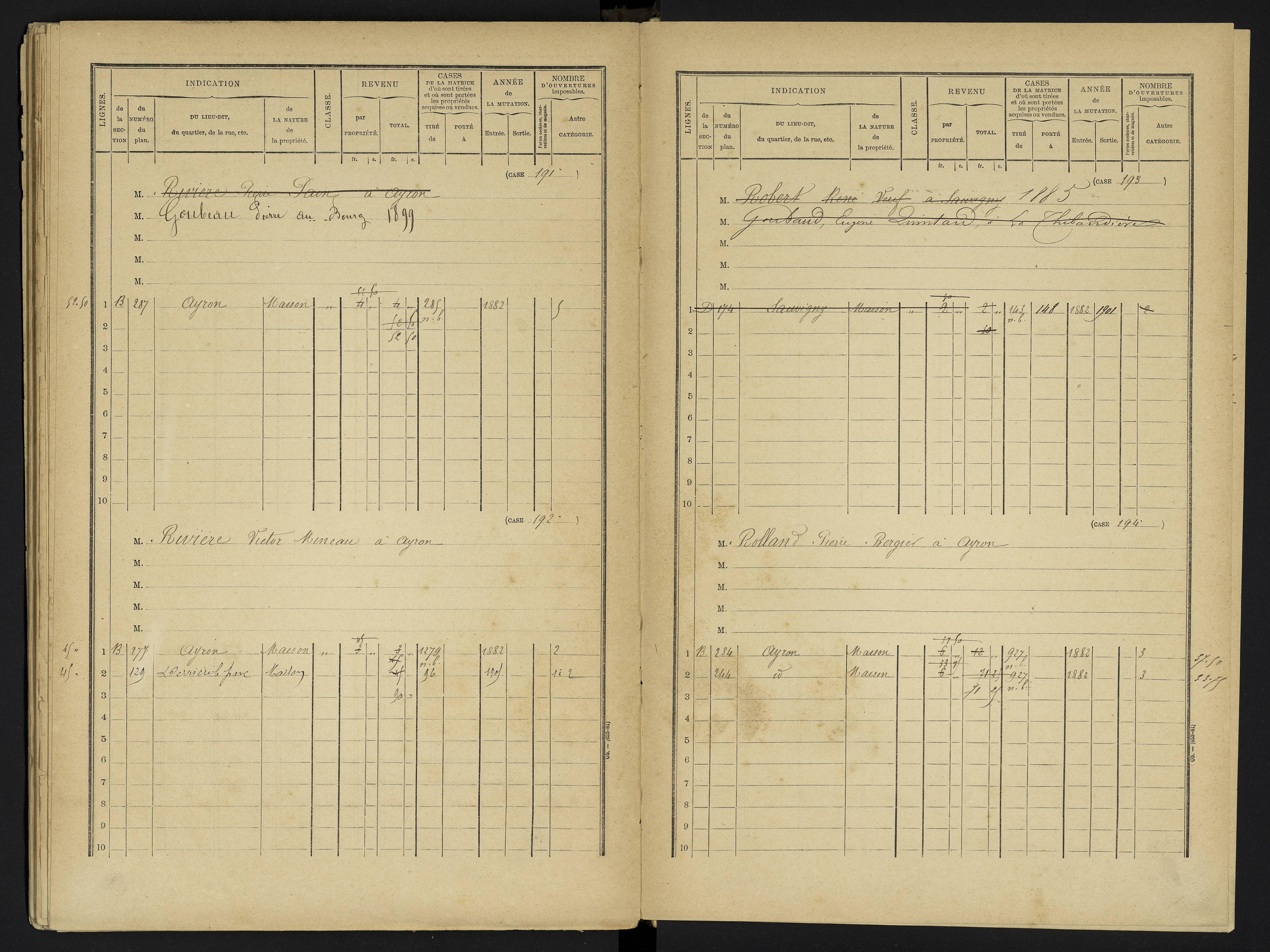 Ayron - FRAD086_cadastre Cases 1-288 