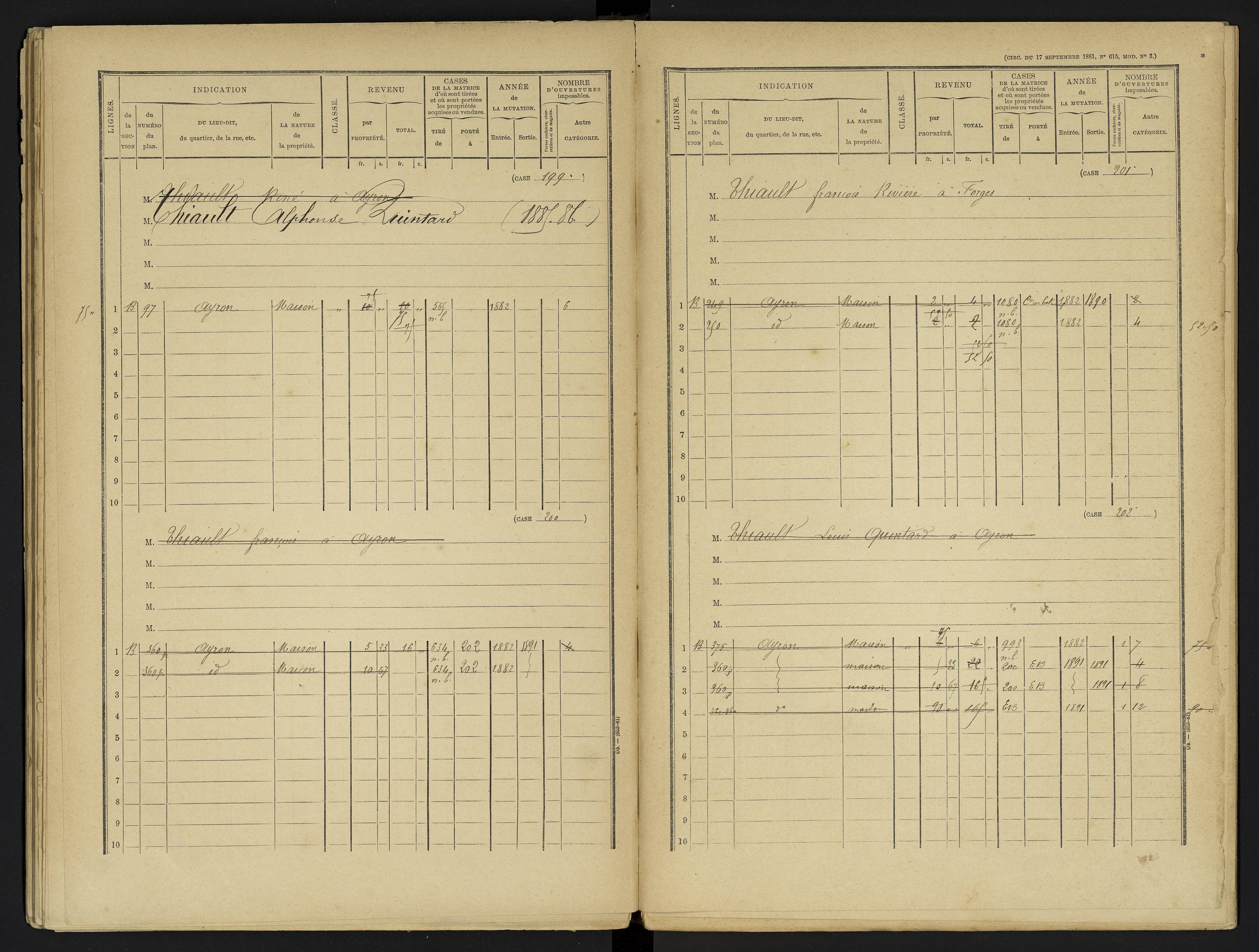 Ayron - FRAD086_cadastre Cases 1-288 