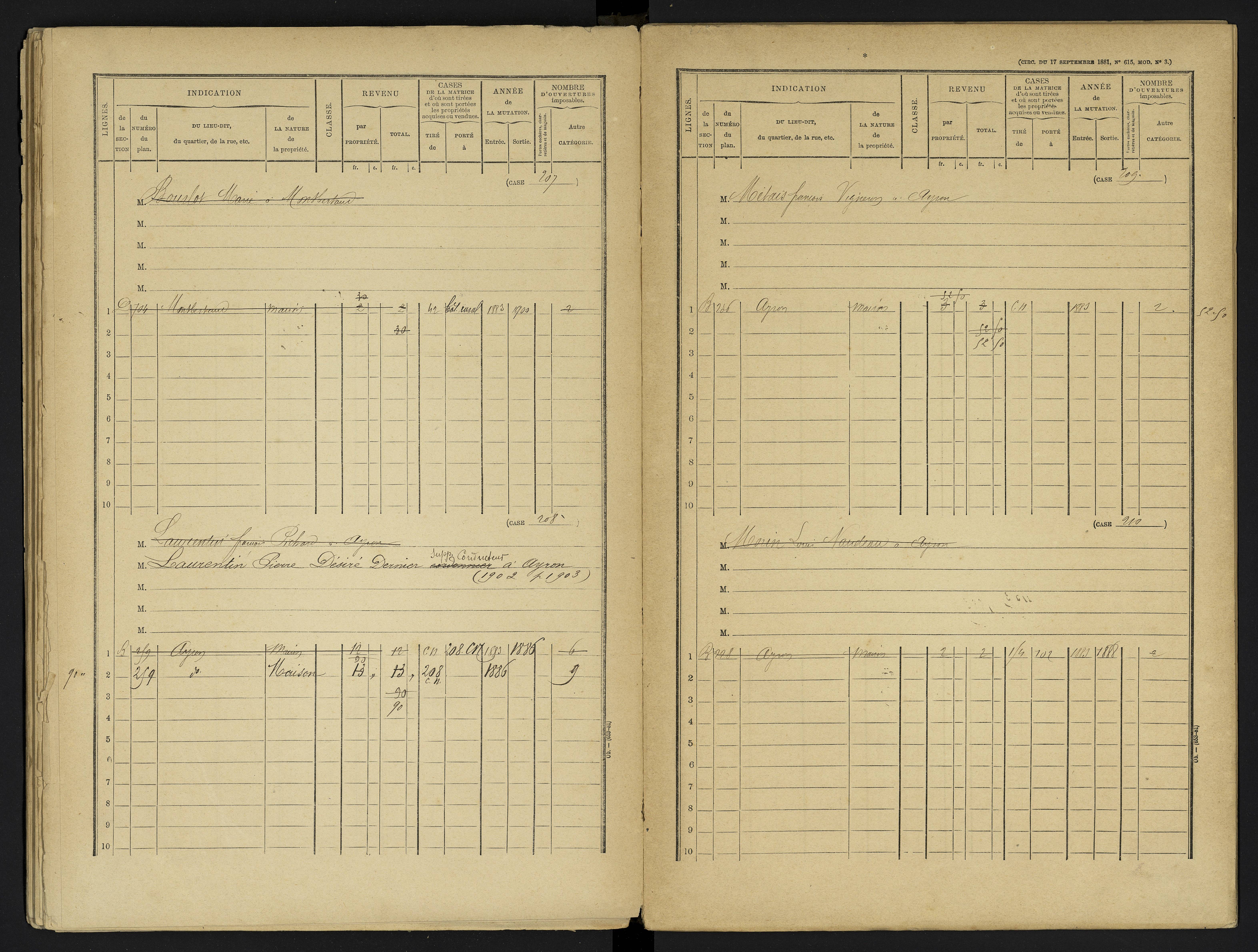 Ayron - FRAD086_cadastre Cases 1-288 