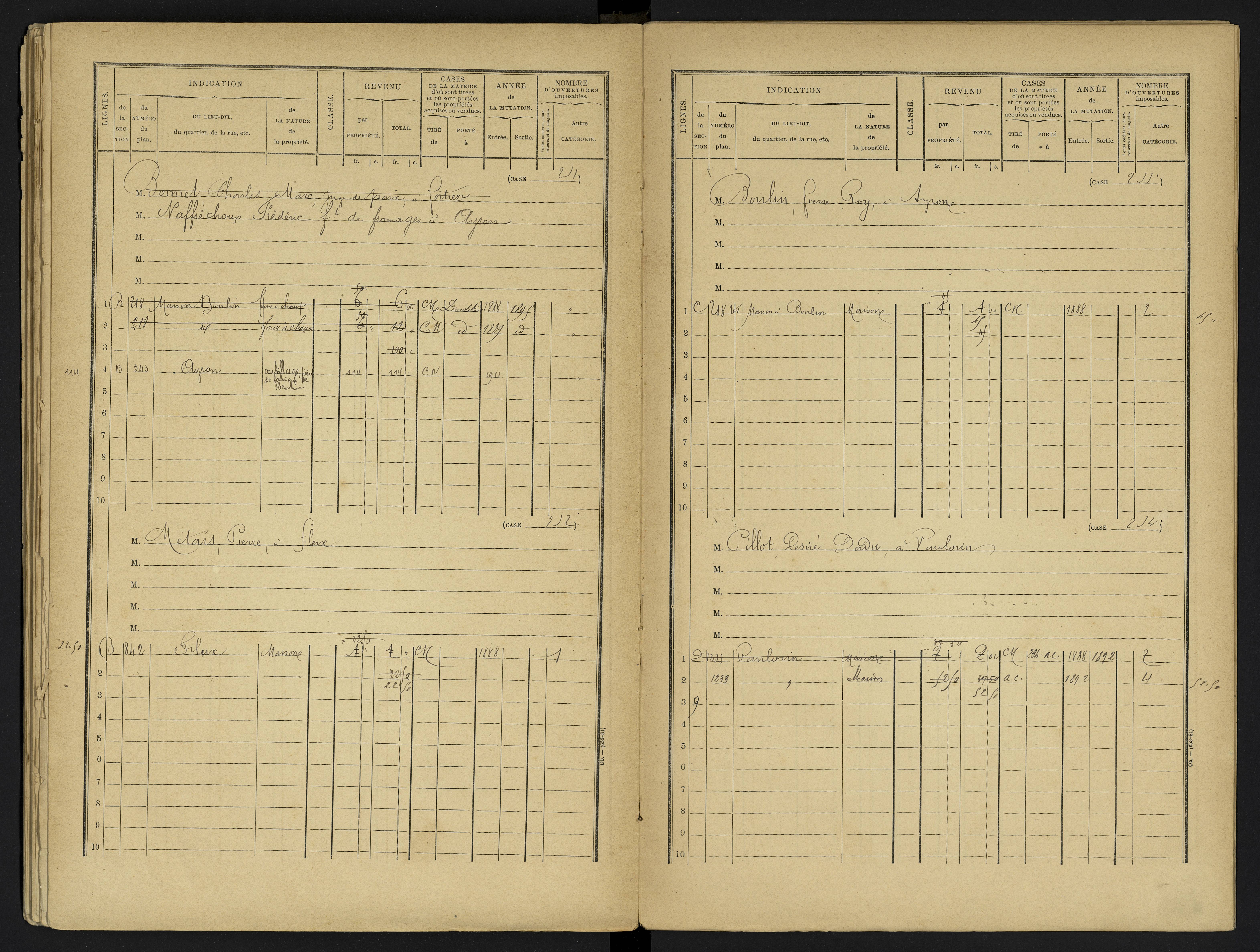 Ayron - FRAD086_cadastre Cases 1-288 