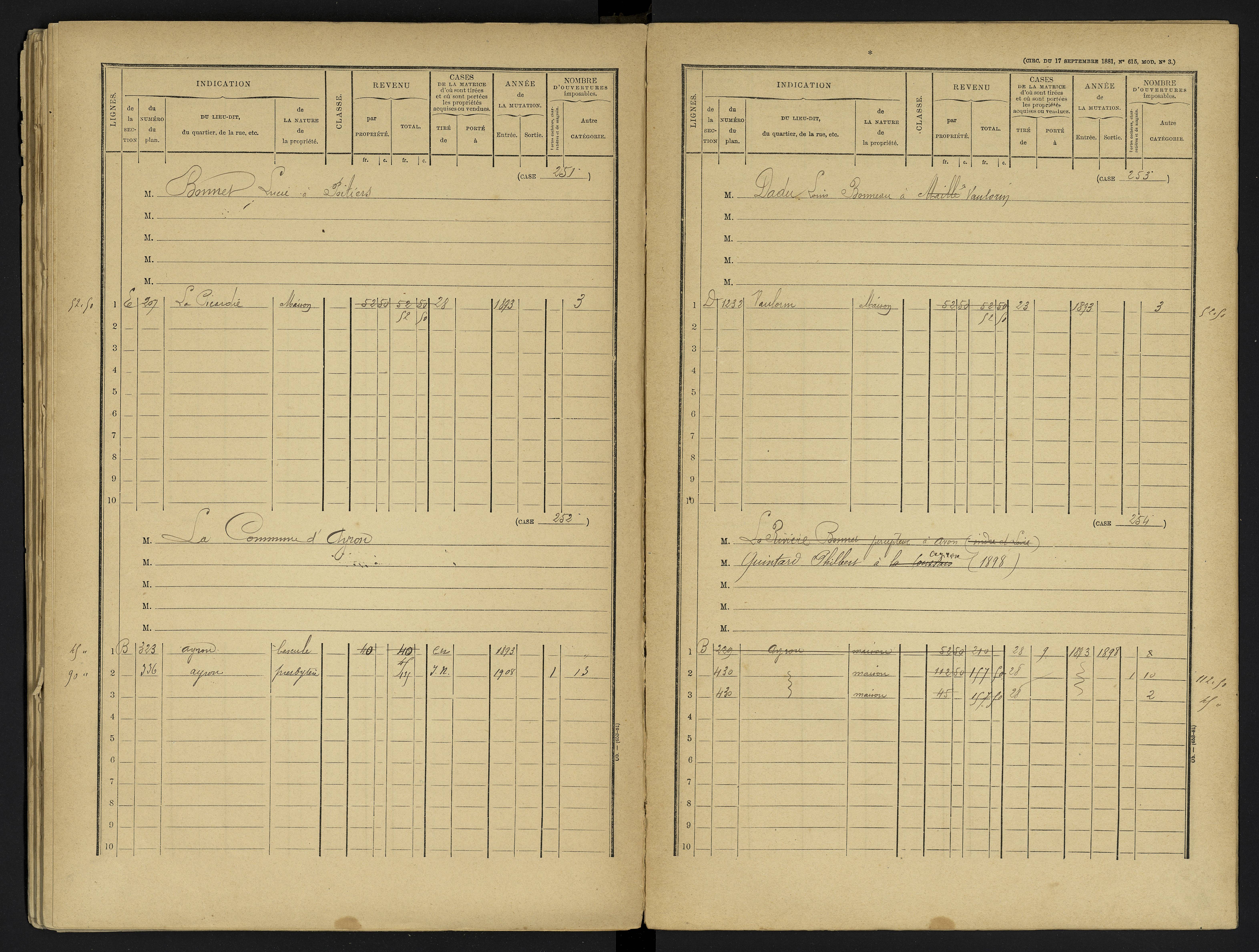 Ayron - FRAD086_cadastre Cases 1-288 