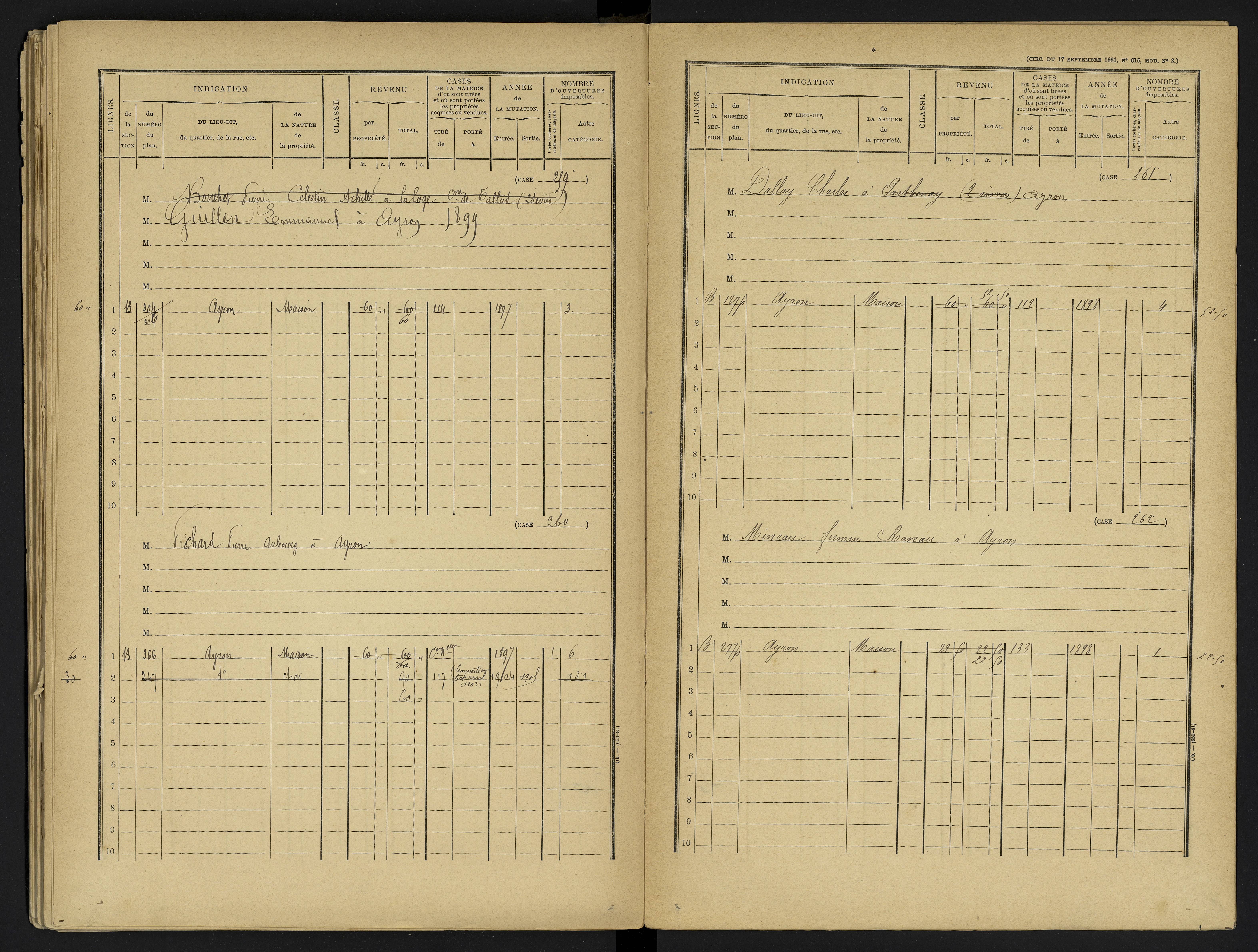 Ayron - FRAD086_cadastre Cases 1-288 