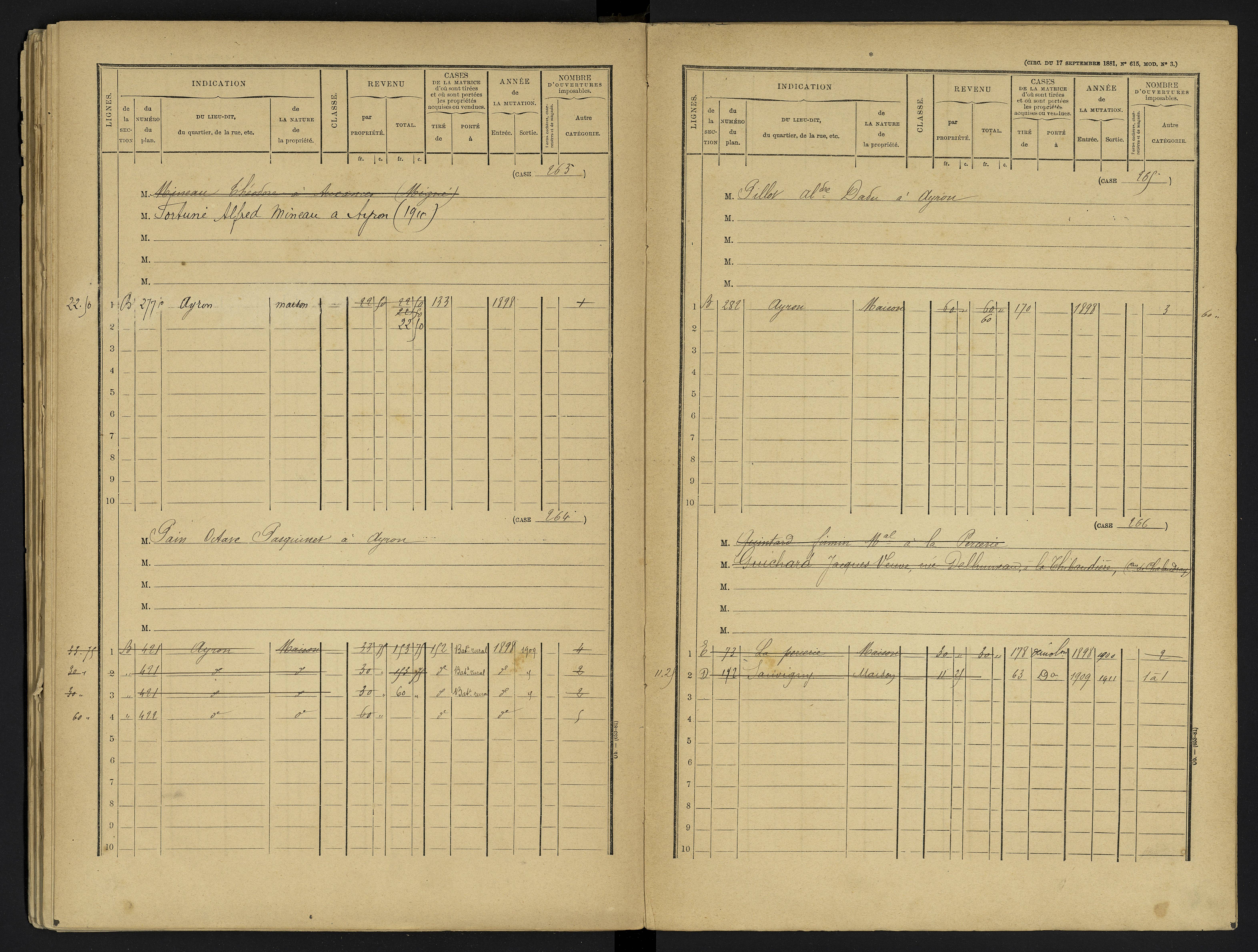 Ayron - FRAD086_cadastre Cases 1-288 