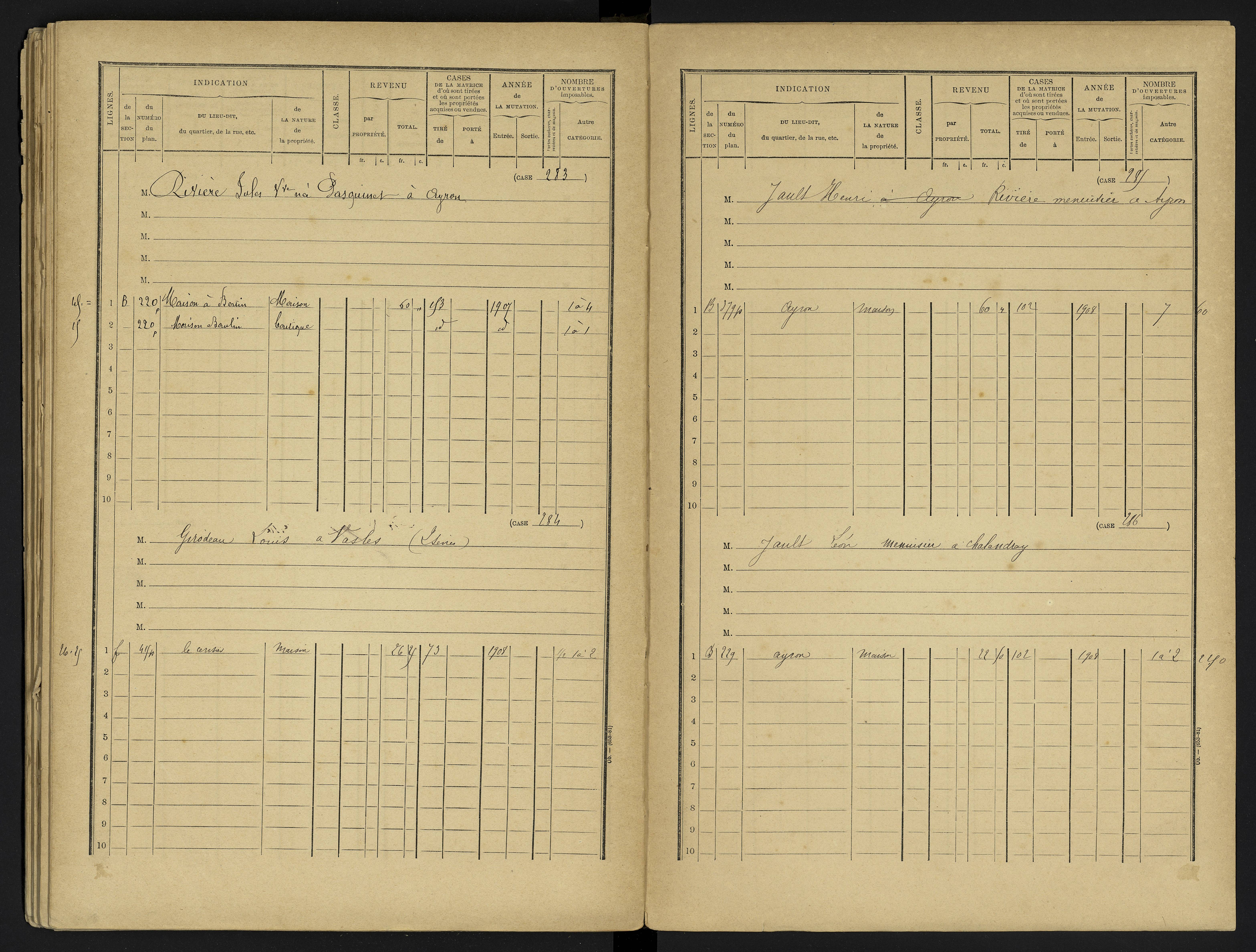 Ayron - FRAD086_cadastre Cases 1-288 