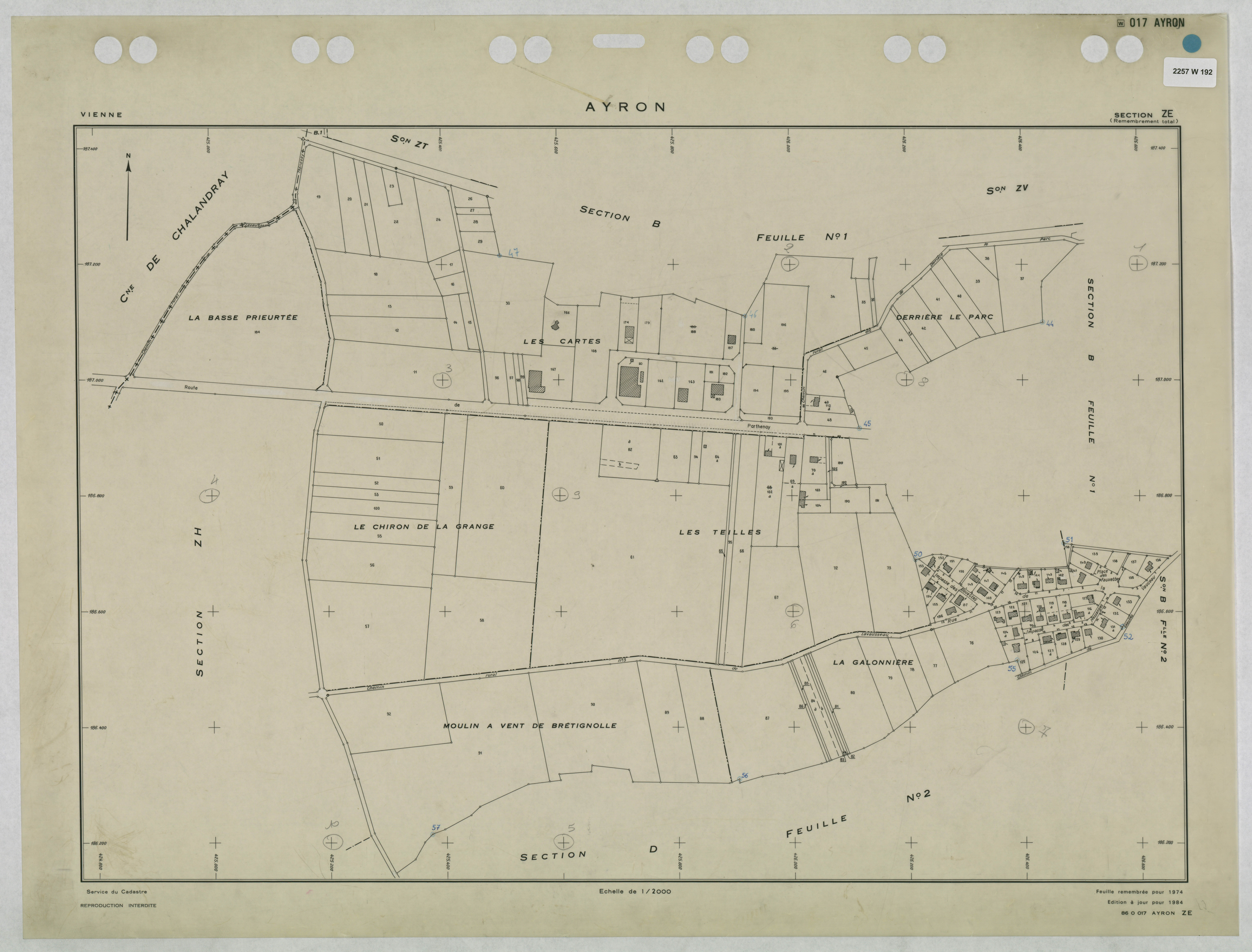 Ayron - FRAD086_cadastre Plans remembrés 