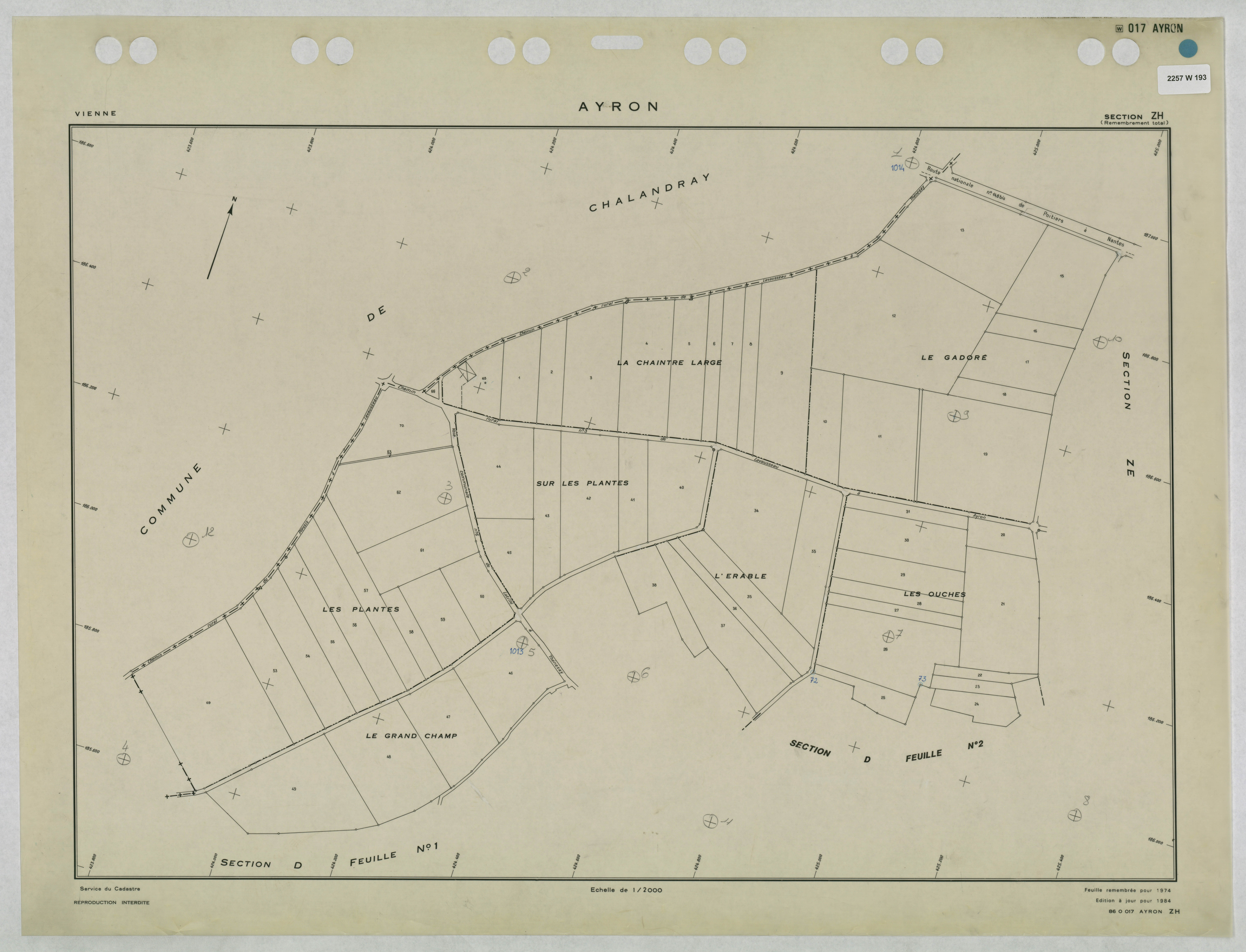 Ayron - FRAD086_cadastre Plans remembrés 