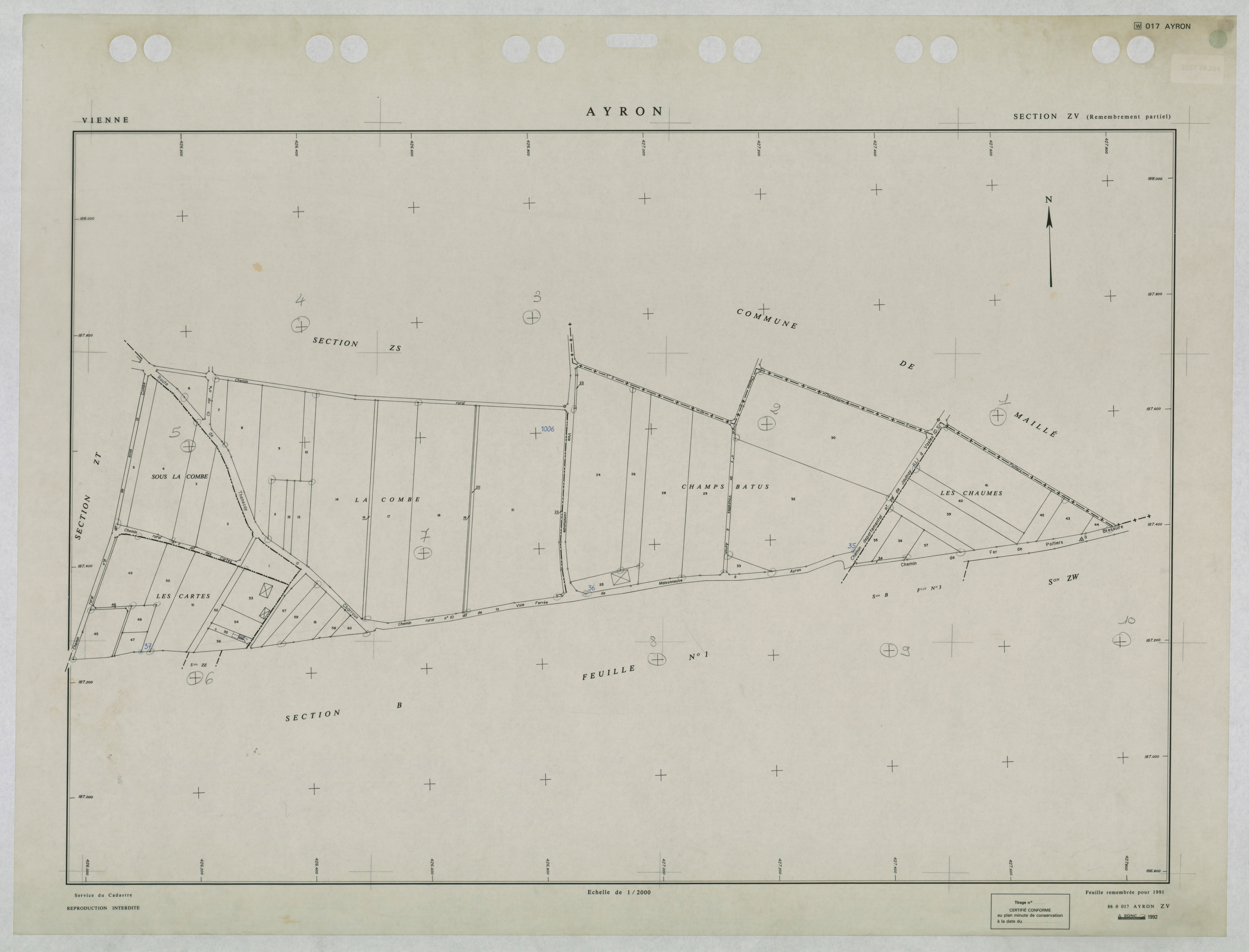 Ayron - FRAD086_cadastre Plans remembrés 