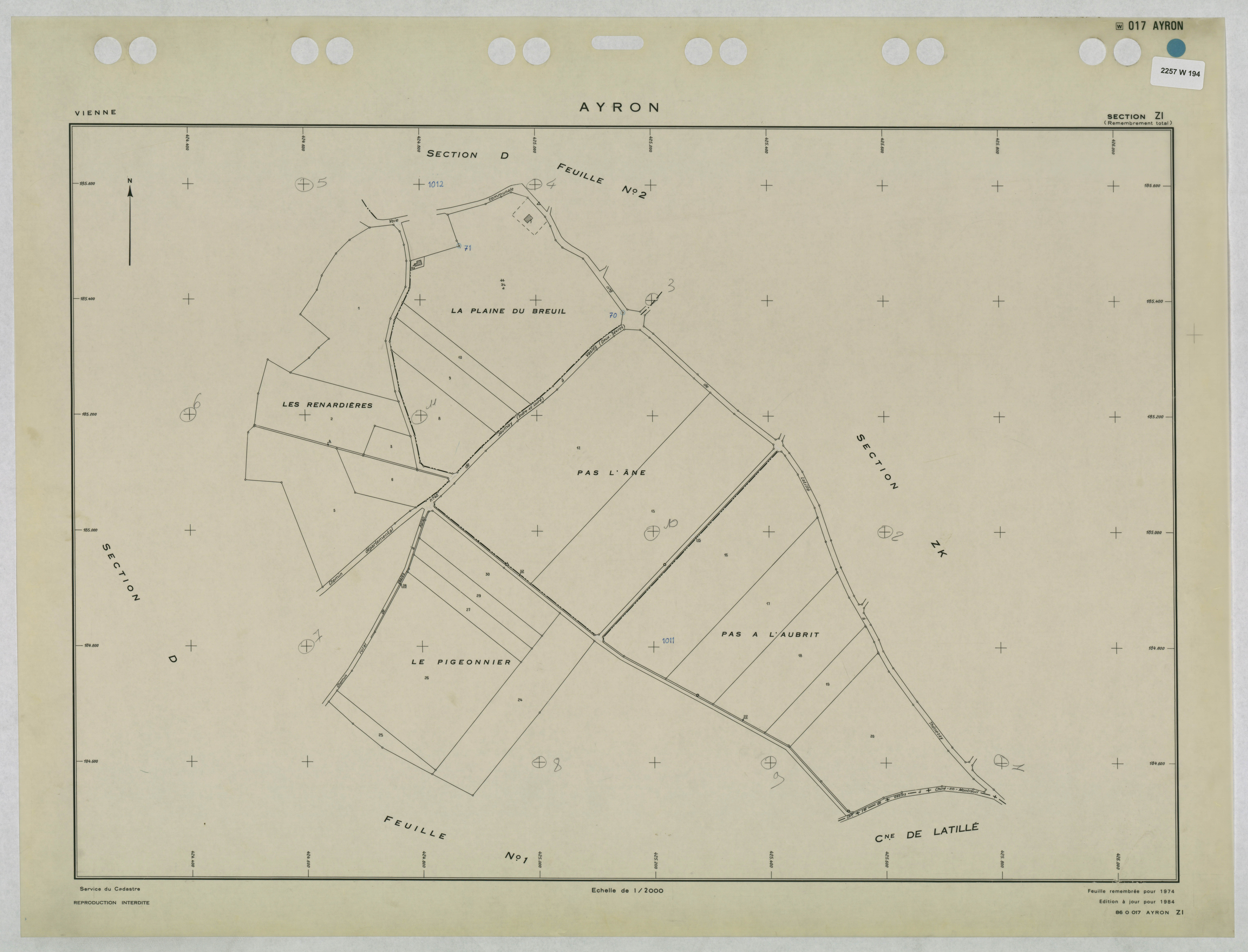 Ayron - FRAD086_cadastre Plans remembrés 