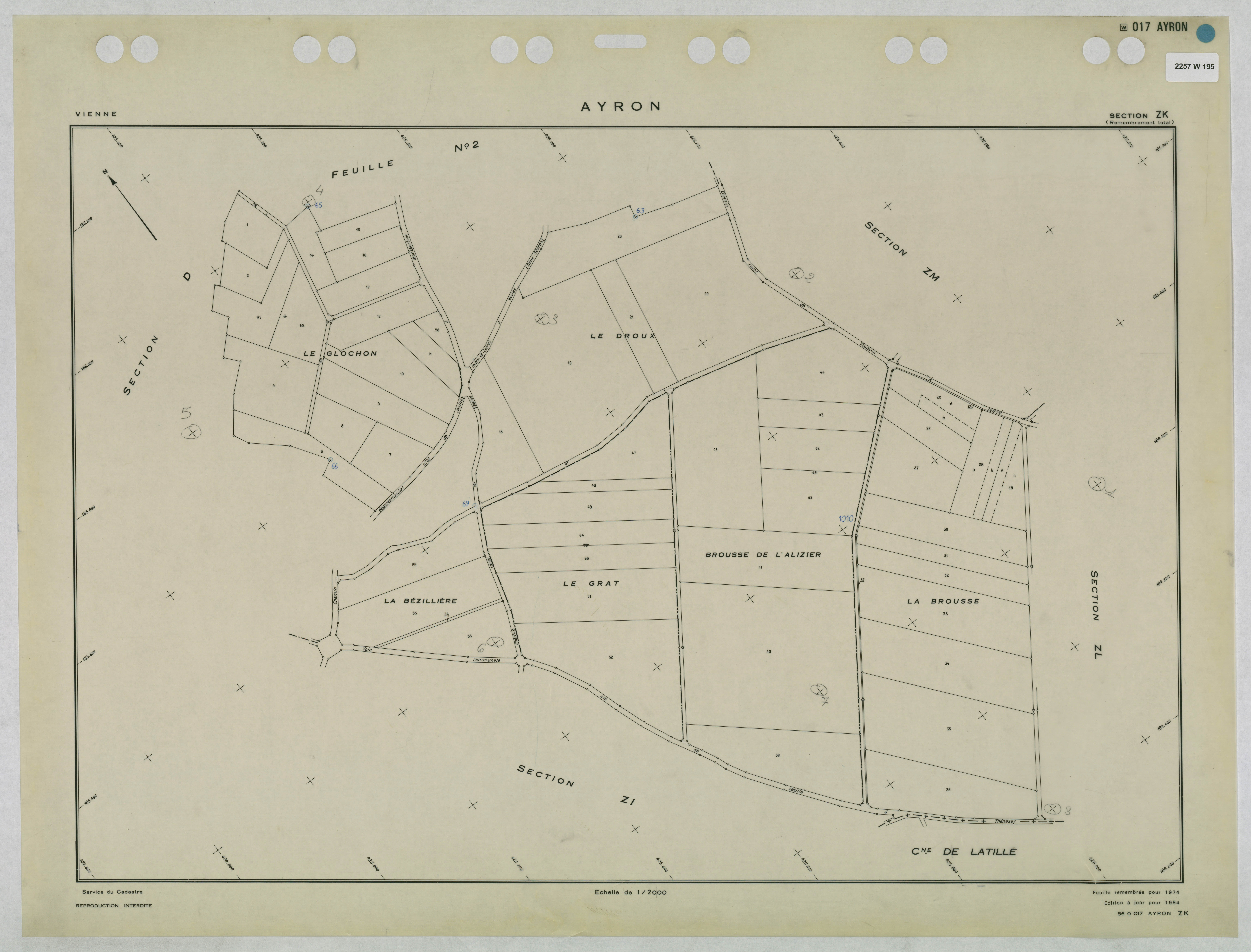 Ayron - FRAD086_cadastre Plans remembrés 