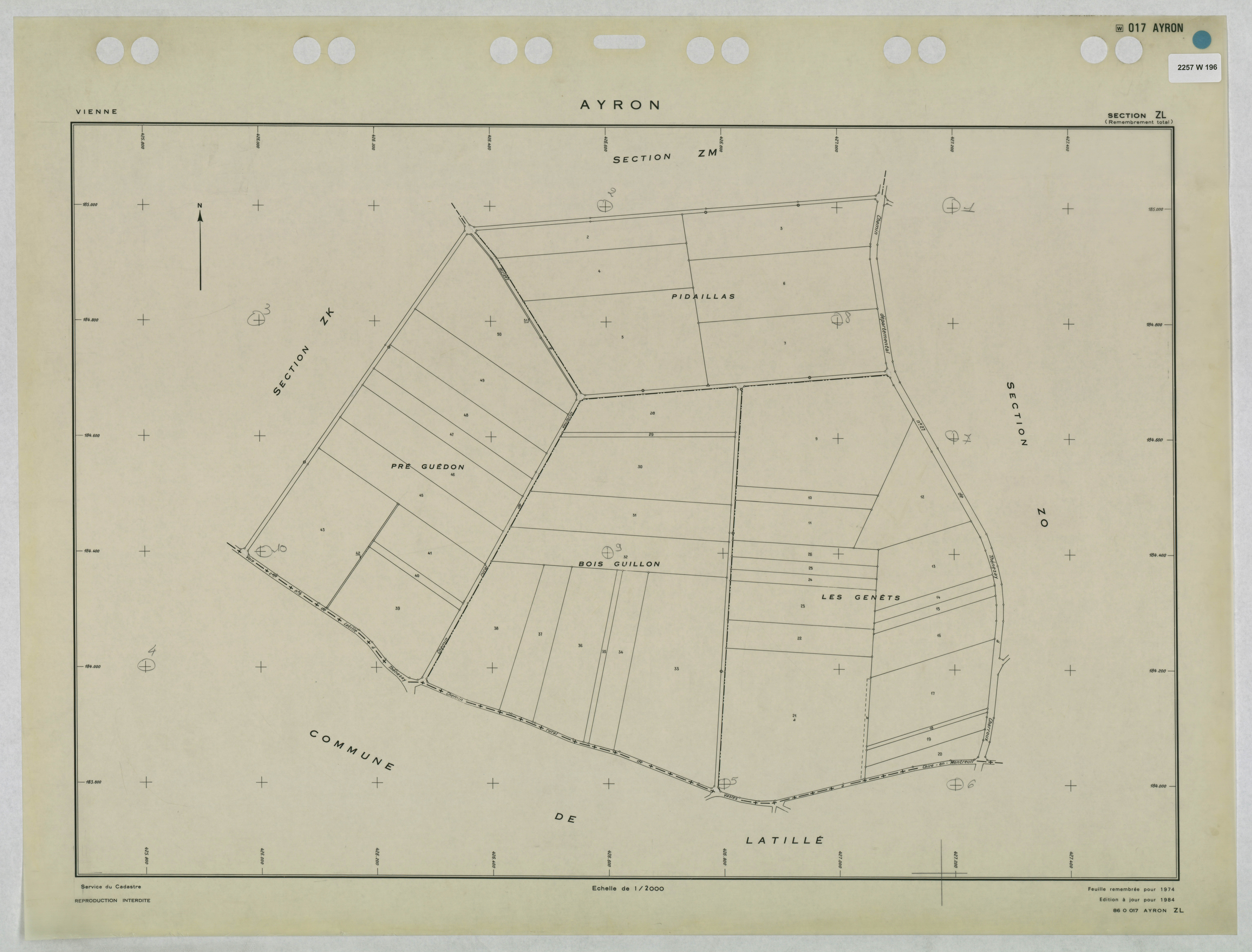 Ayron - FRAD086_cadastre Plans remembrés 