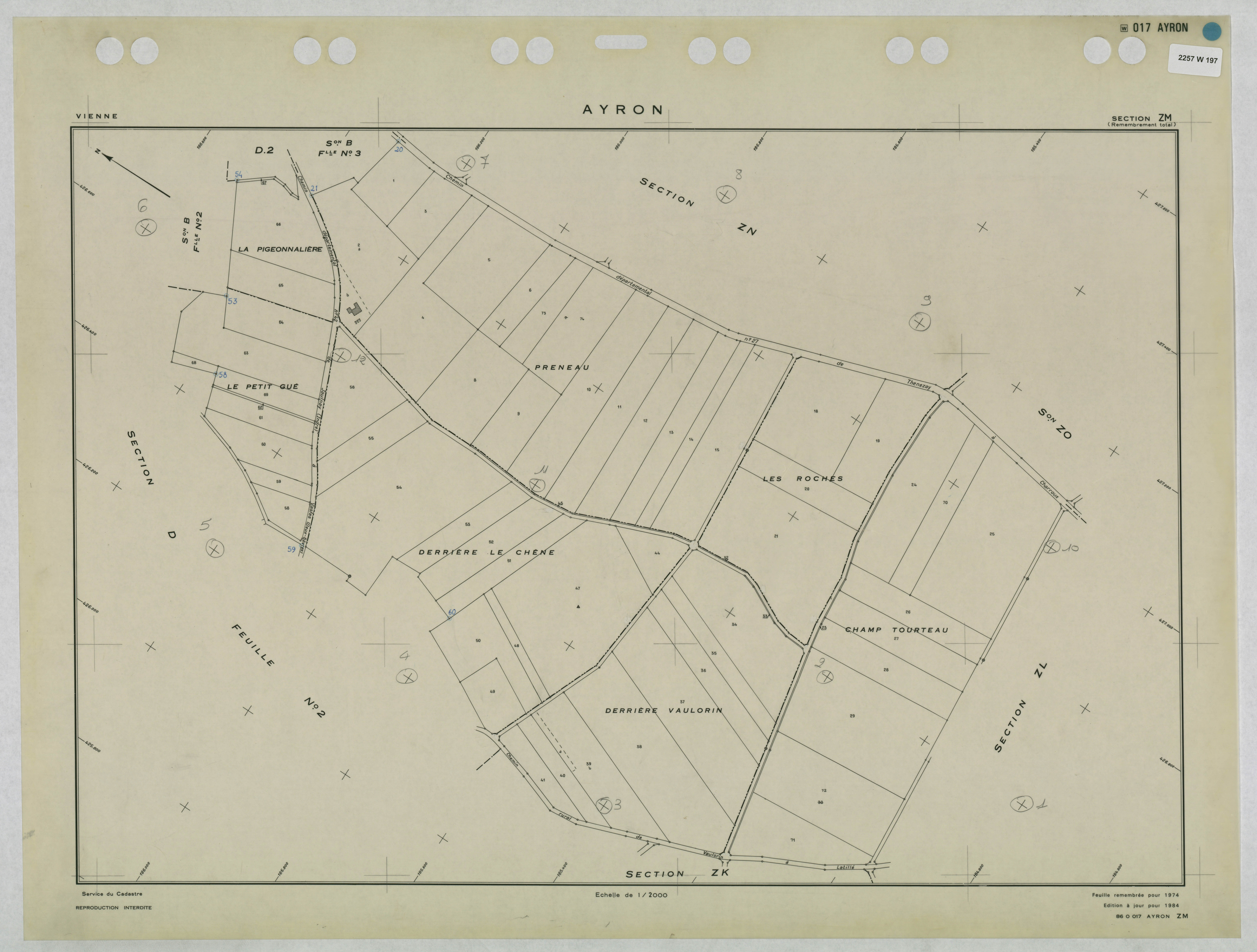 Ayron - FRAD086_cadastre Plans remembrés 