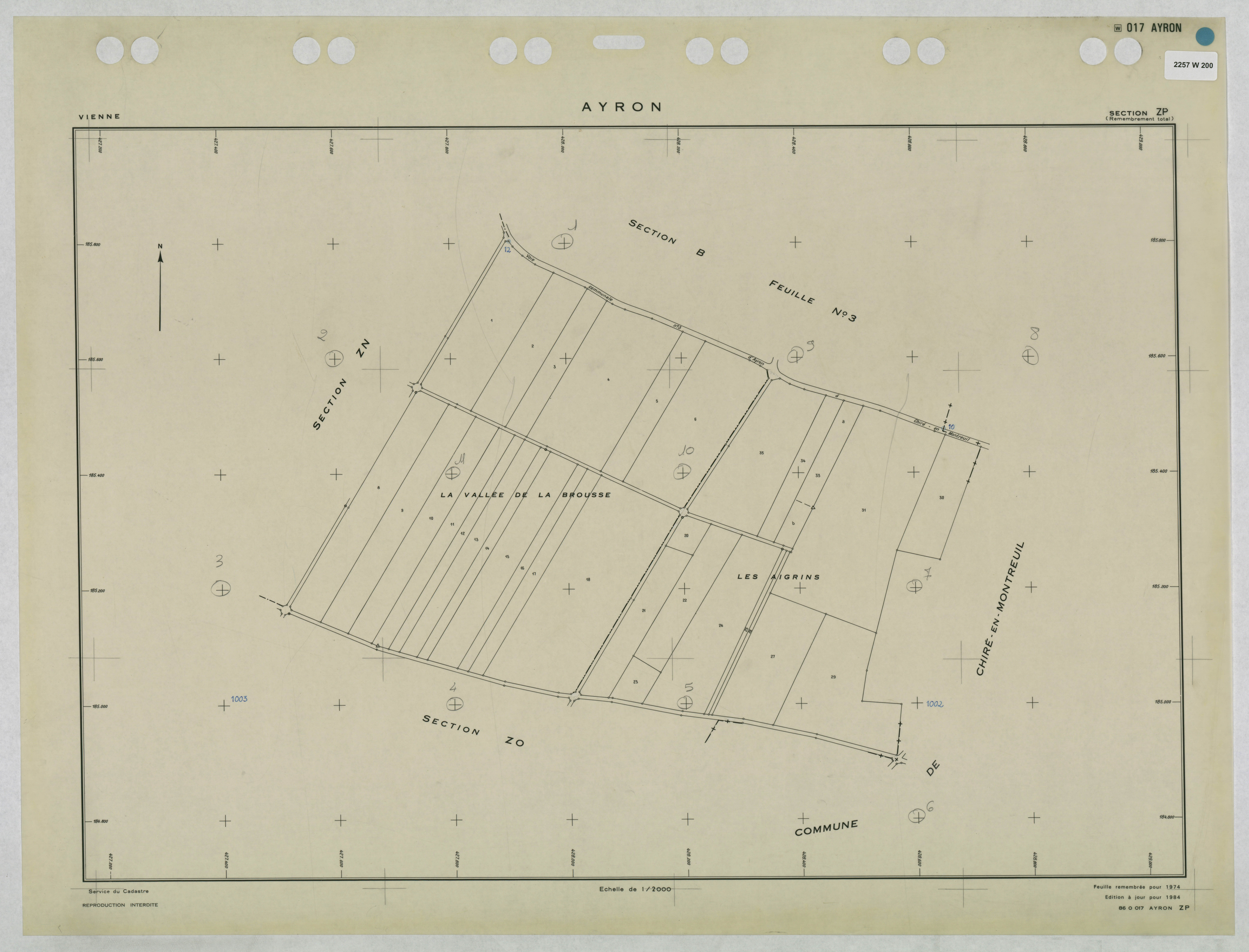 Ayron - FRAD086_cadastre Plans remembrés 