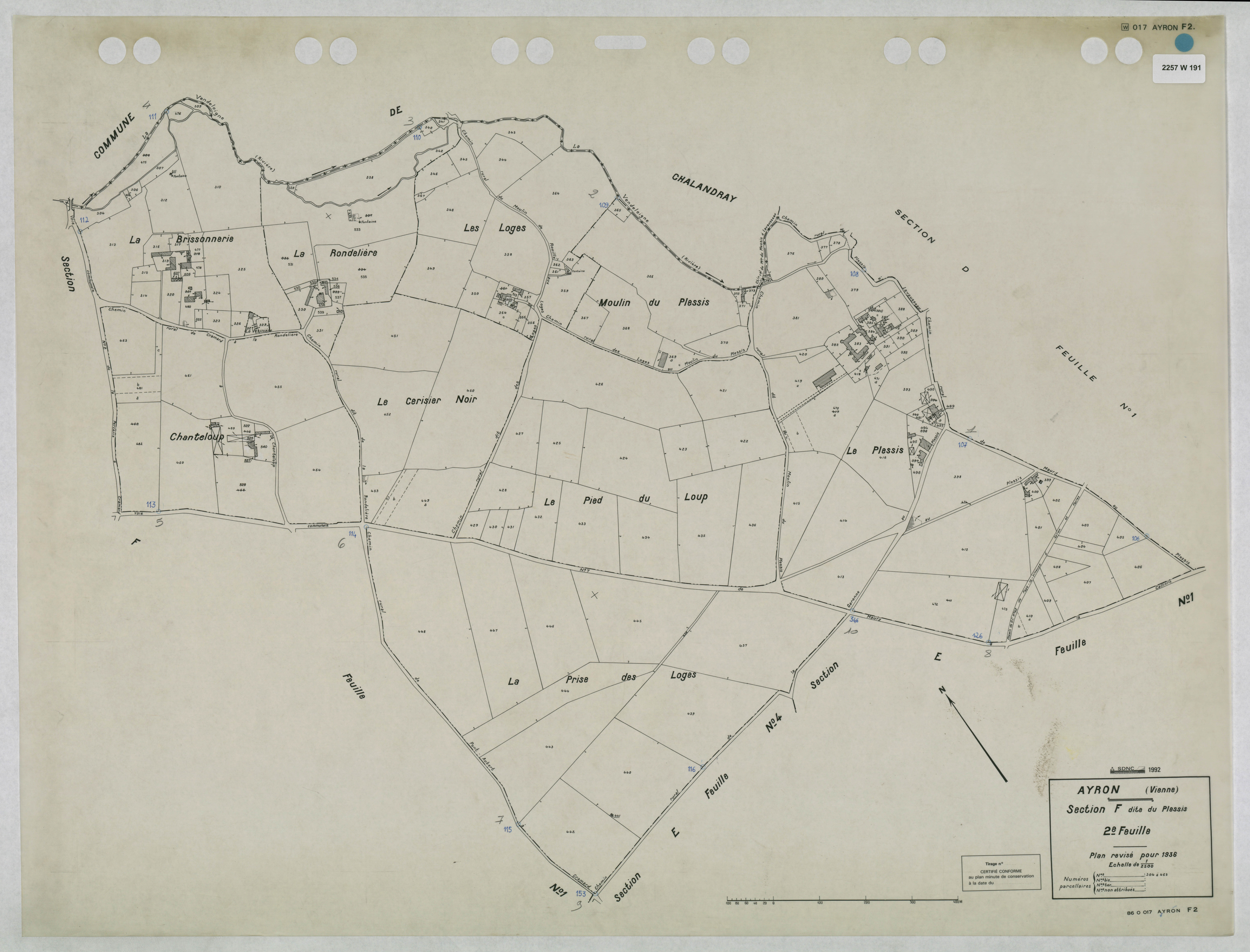 Ayron - FRAD086_cadastre Plans mis à jour 