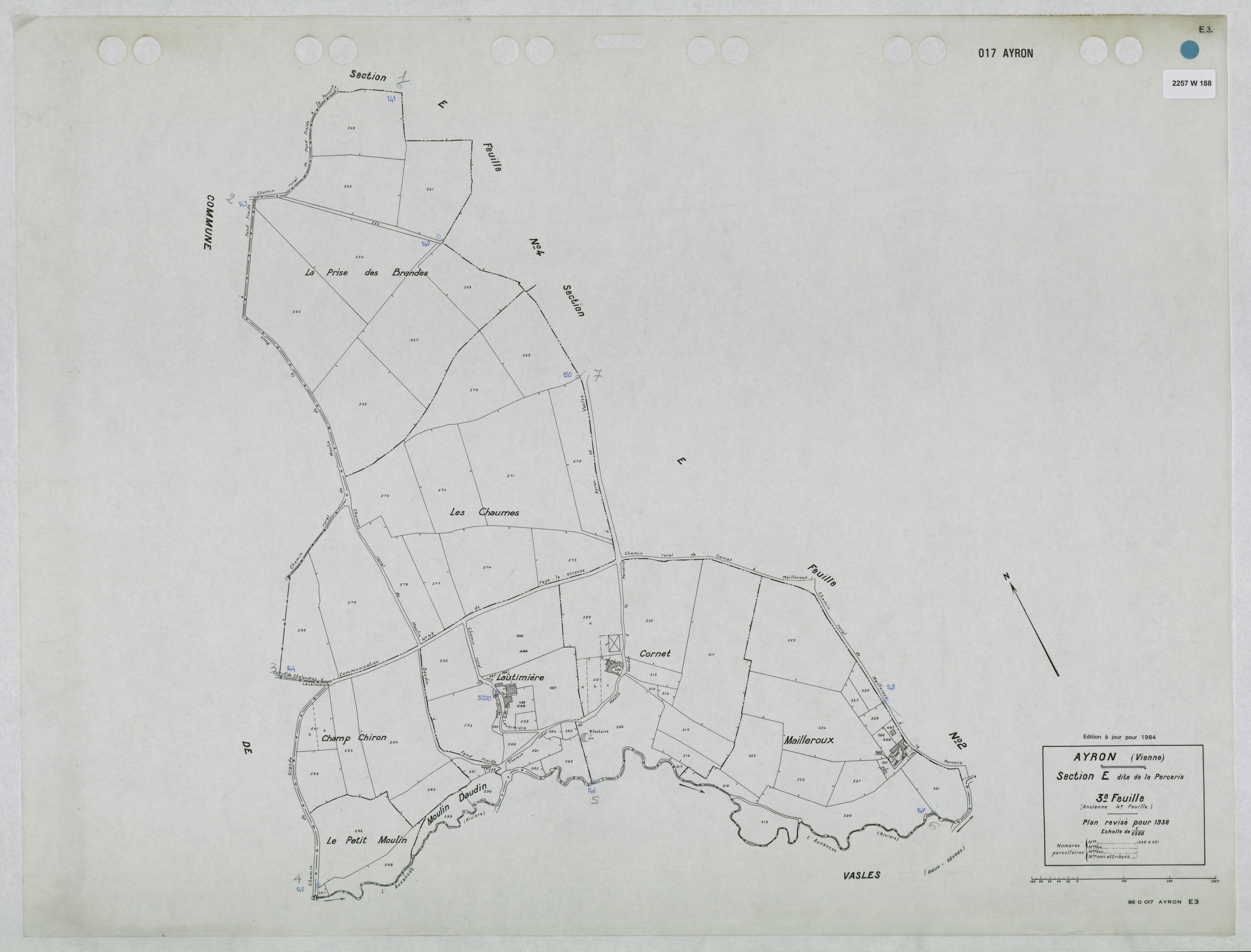 Ayron - FRAD086_cadastre Plans mis à jour 