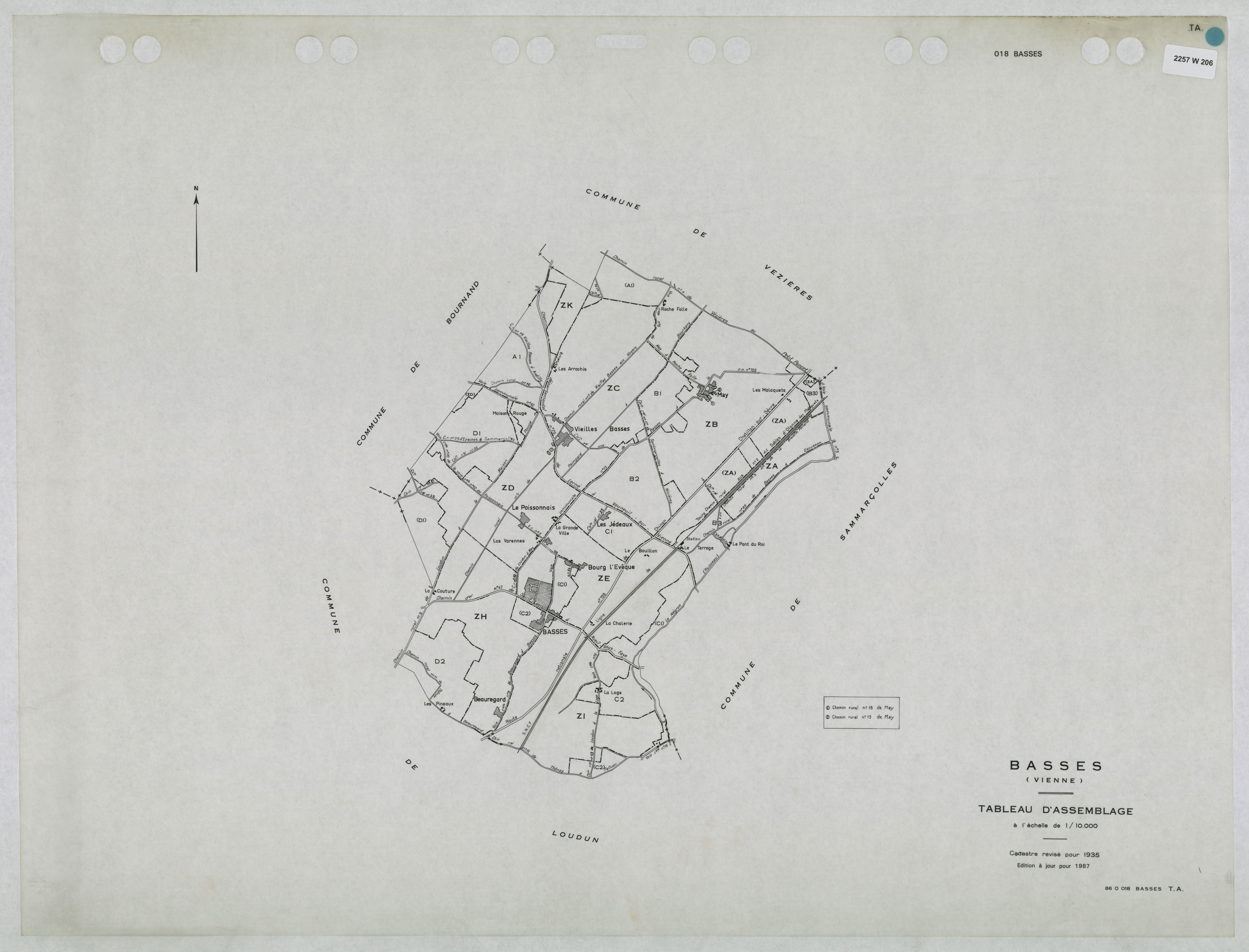 Basses - FRAD086_cadastre Tableau d'assemblage (1 feuille) 