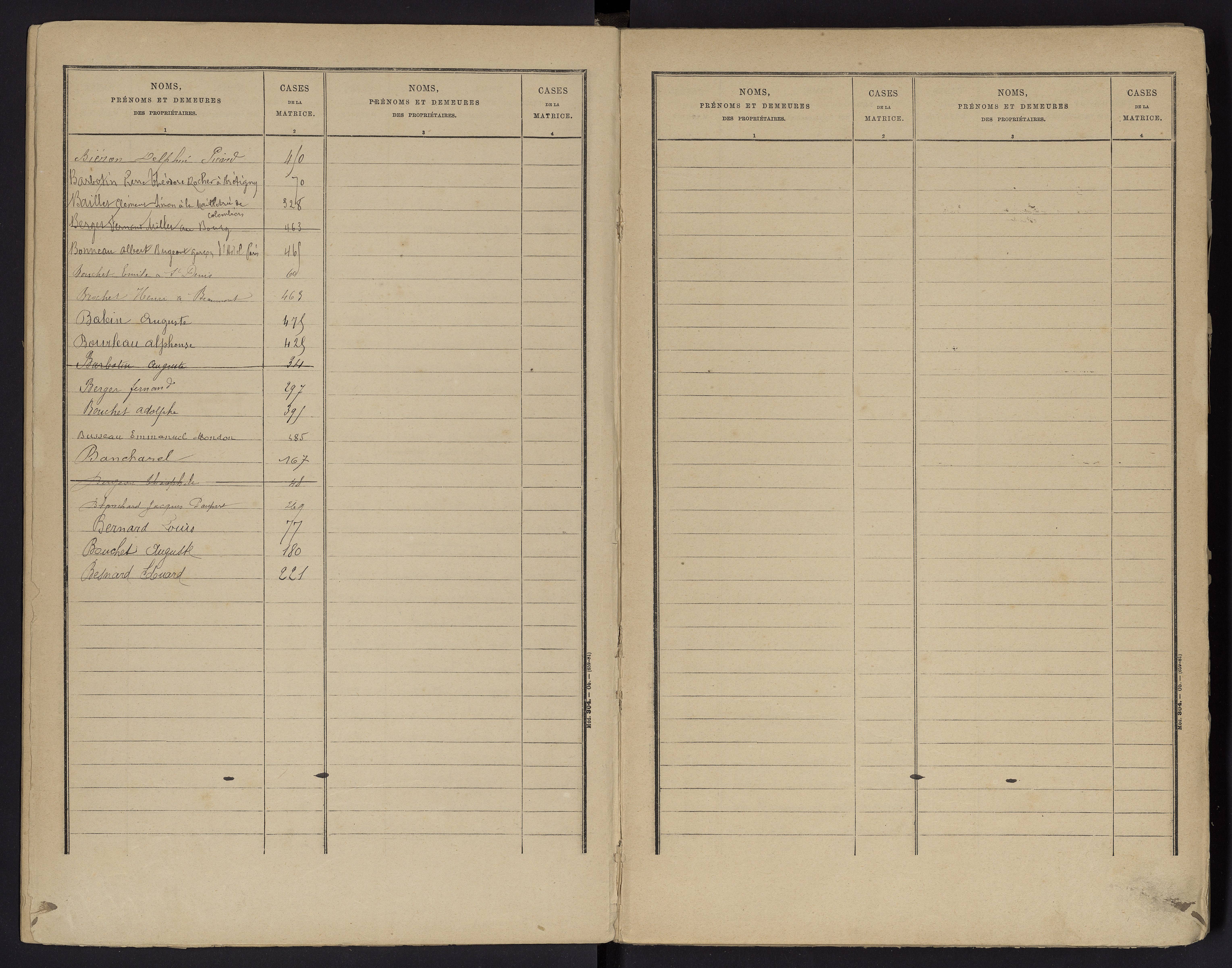 Beaumont - FRAD086_cadastre Cases 1-488 
