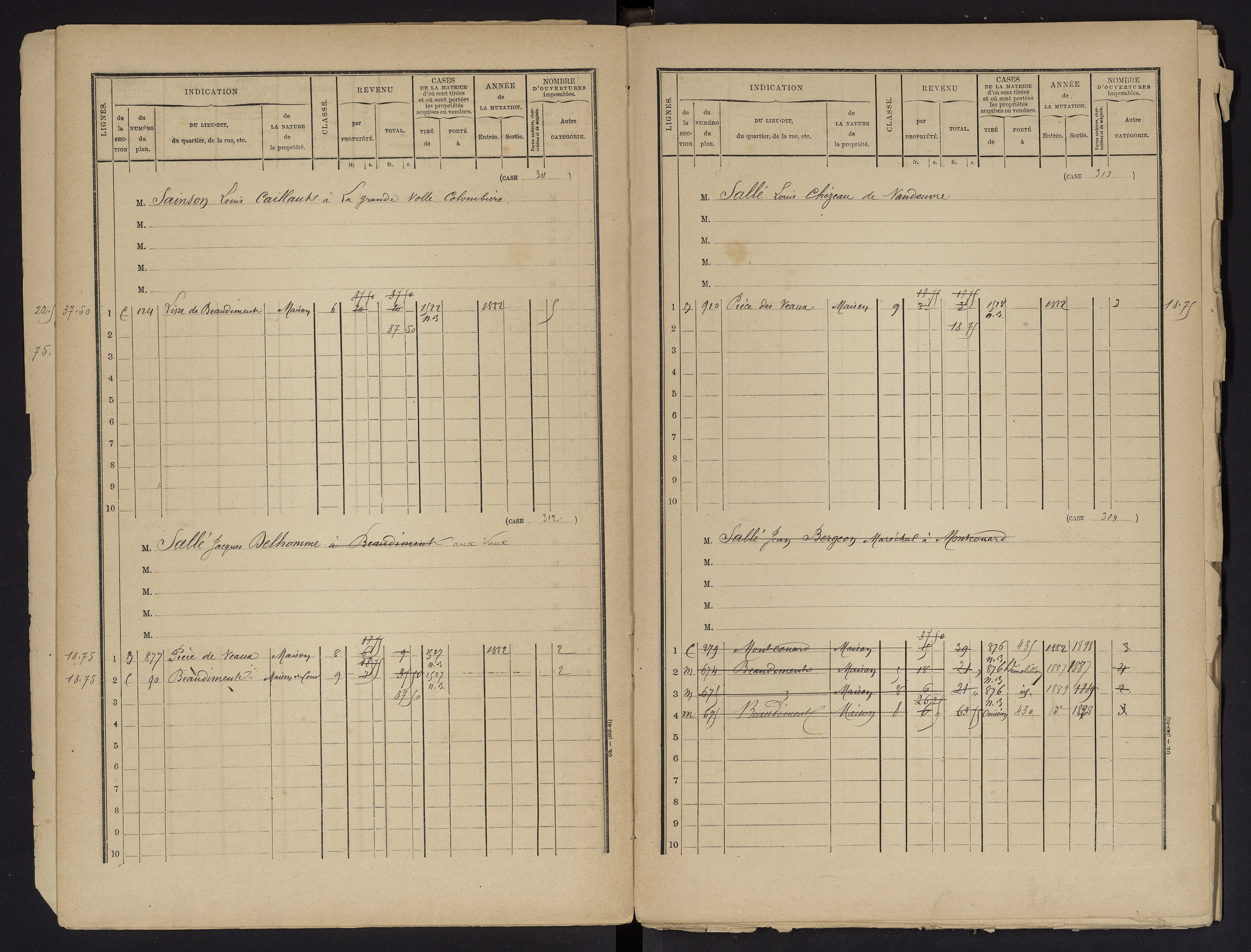 Beaumont - FRAD086_cadastre Cases 1-488 