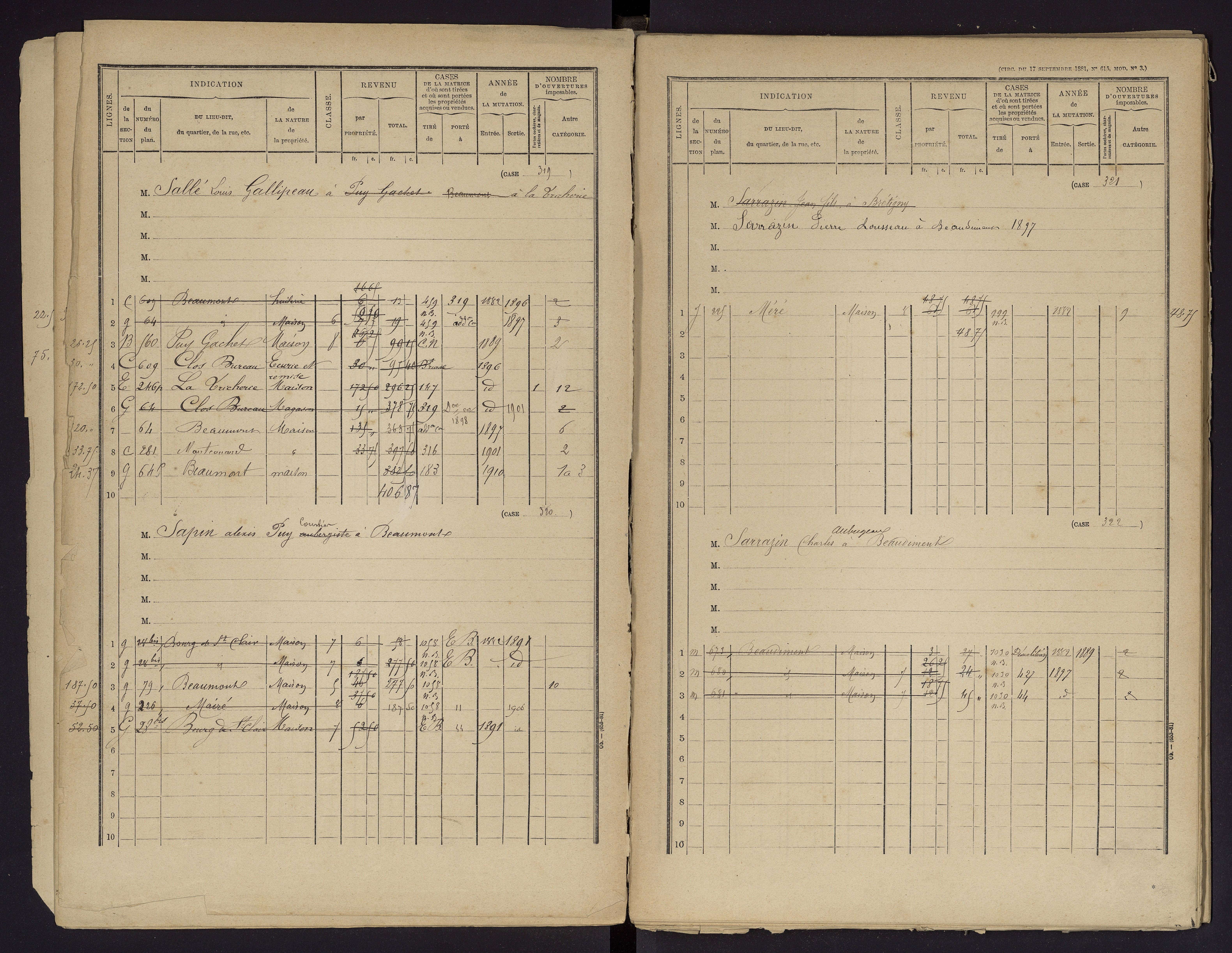 Beaumont - FRAD086_cadastre Cases 1-488 