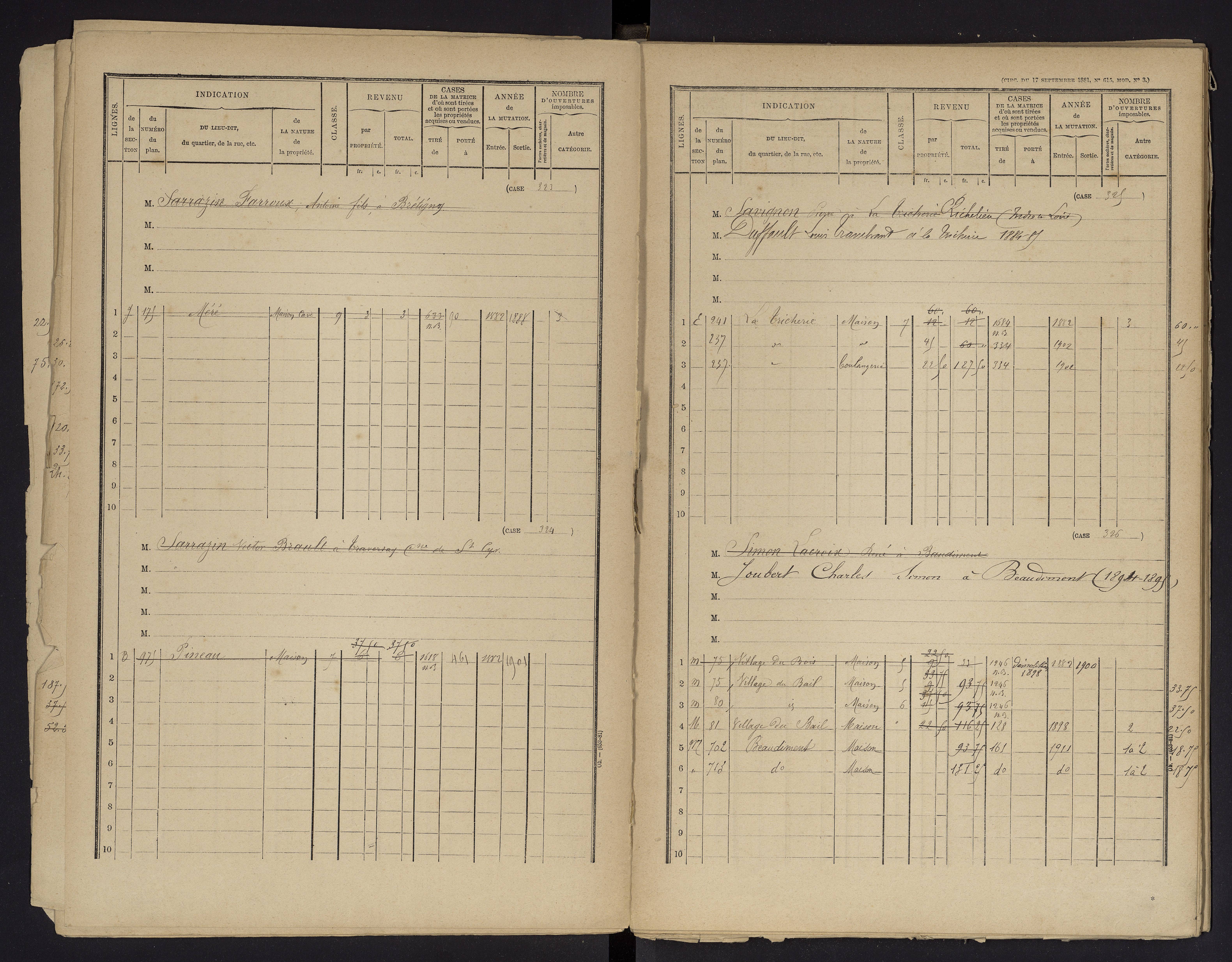 Beaumont - FRAD086_cadastre Cases 1-488 