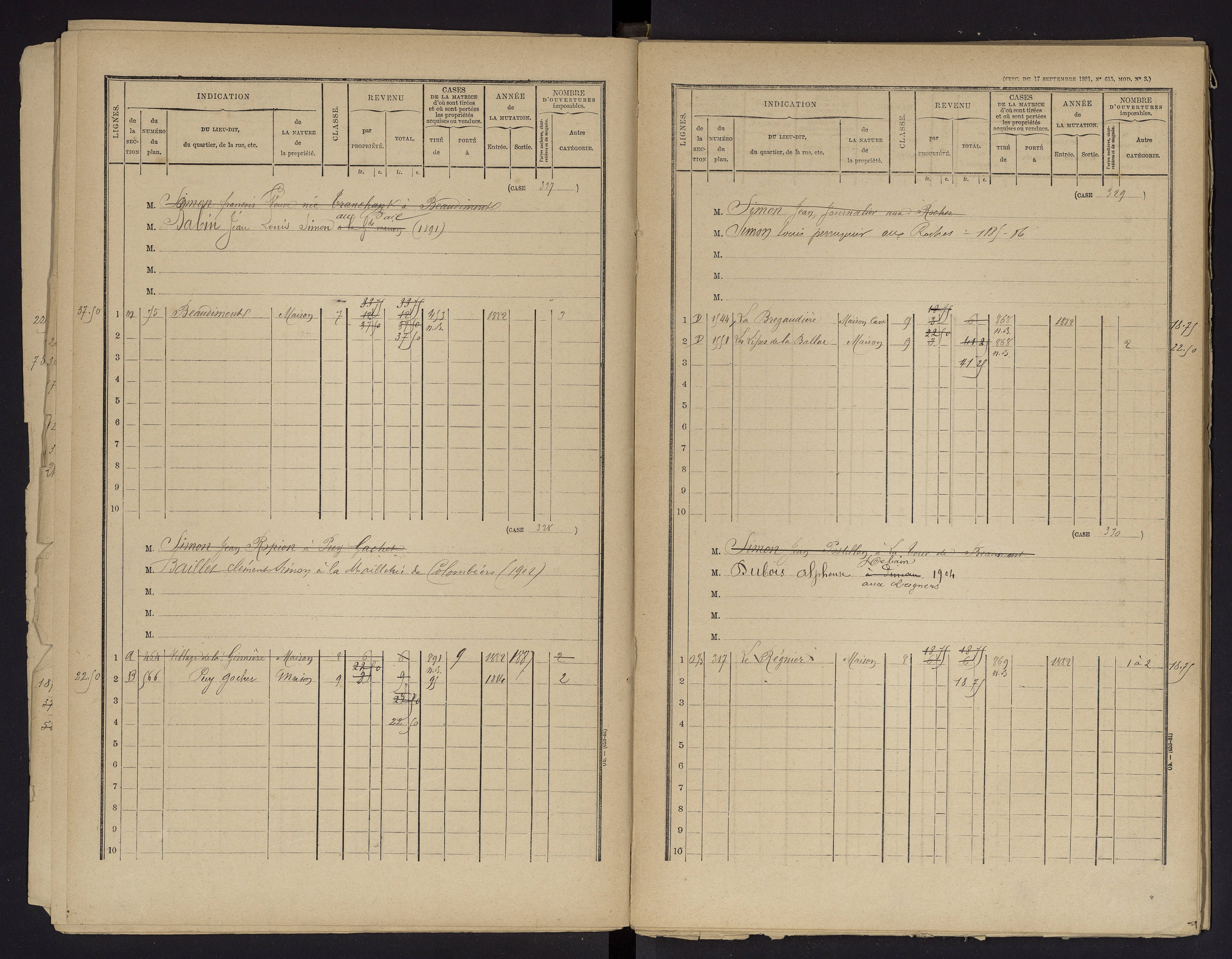 Beaumont - FRAD086_cadastre Cases 1-488 
