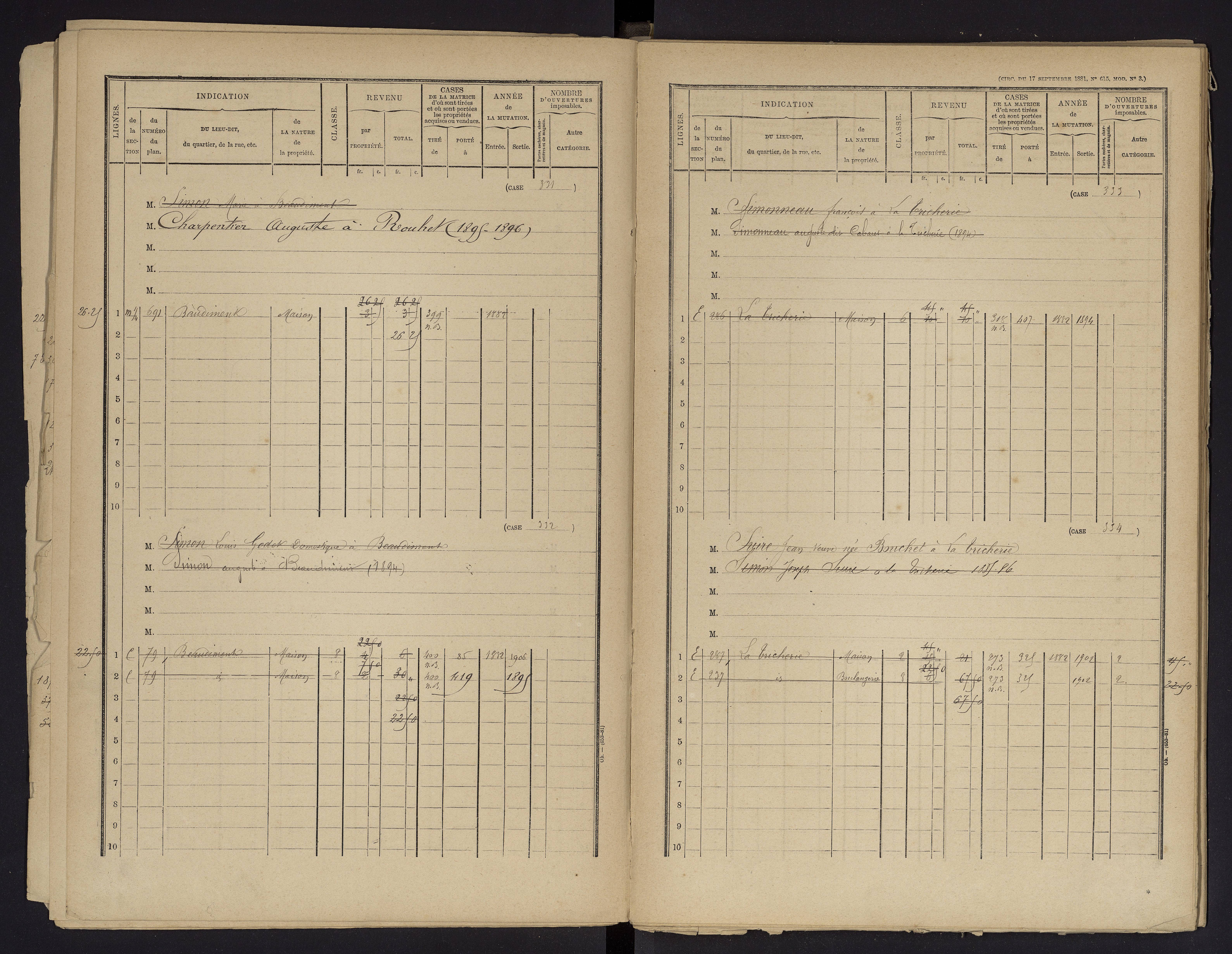 Beaumont - FRAD086_cadastre Cases 1-488 