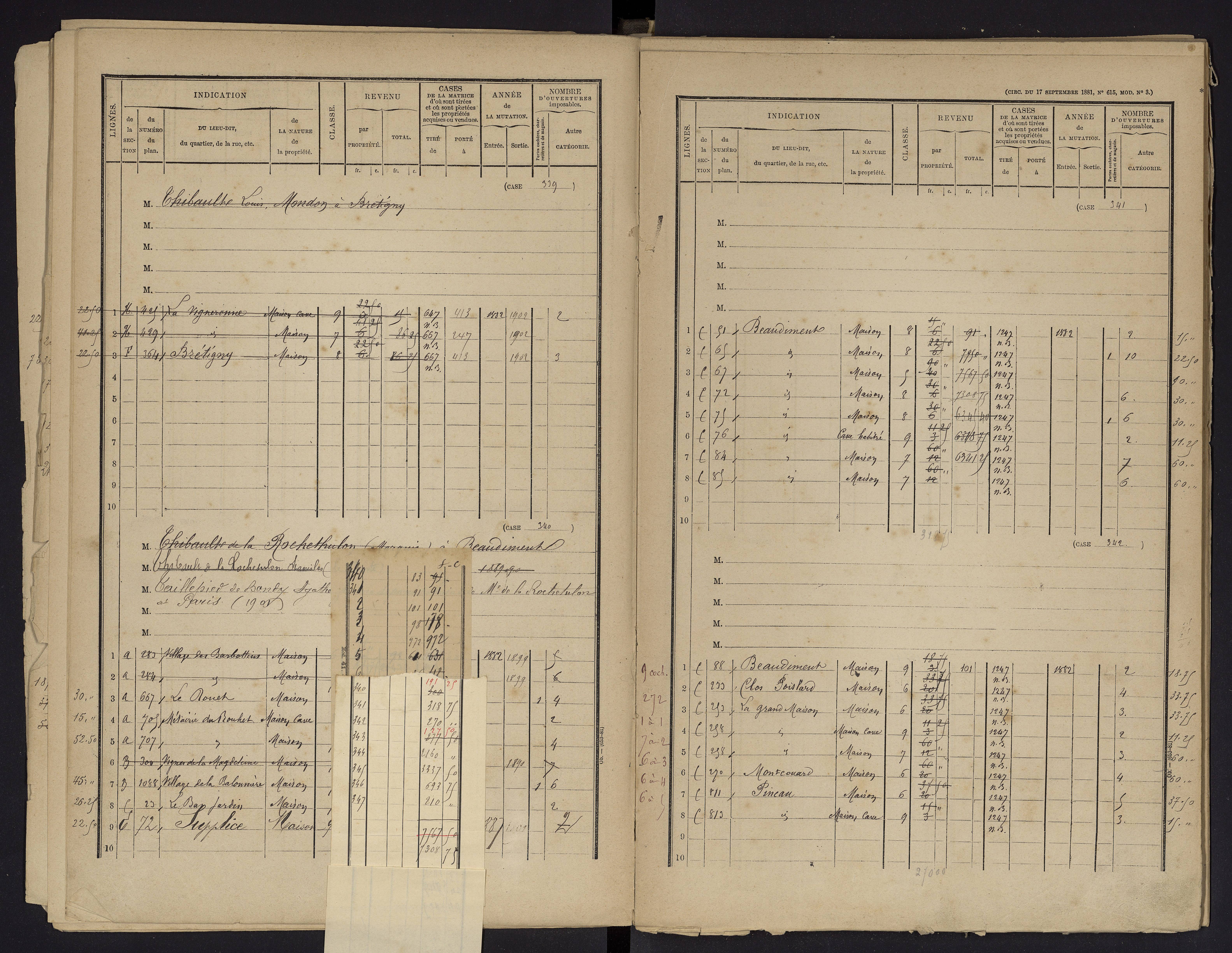 Beaumont - FRAD086_cadastre Cases 1-488 