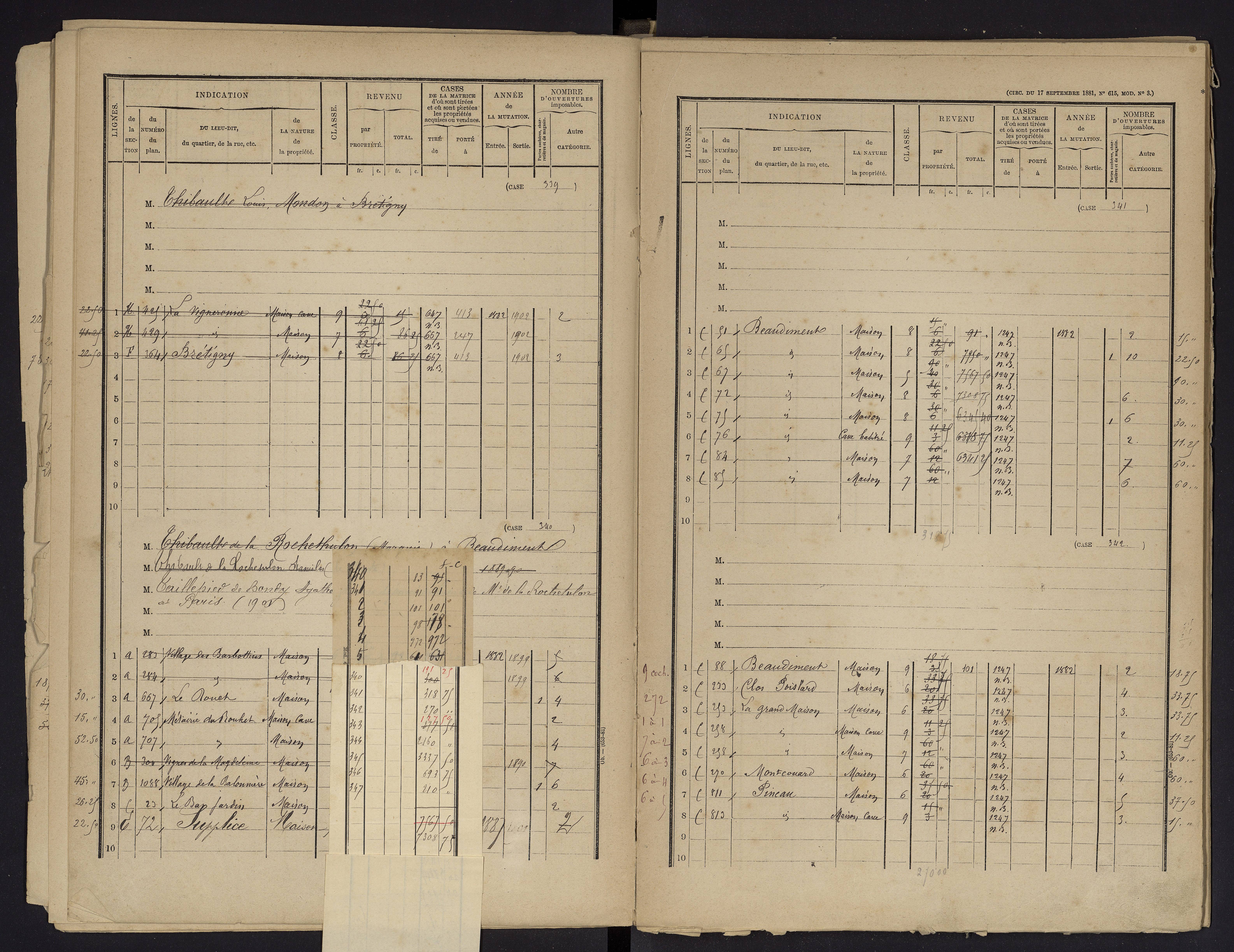 Beaumont - FRAD086_cadastre Cases 1-488 