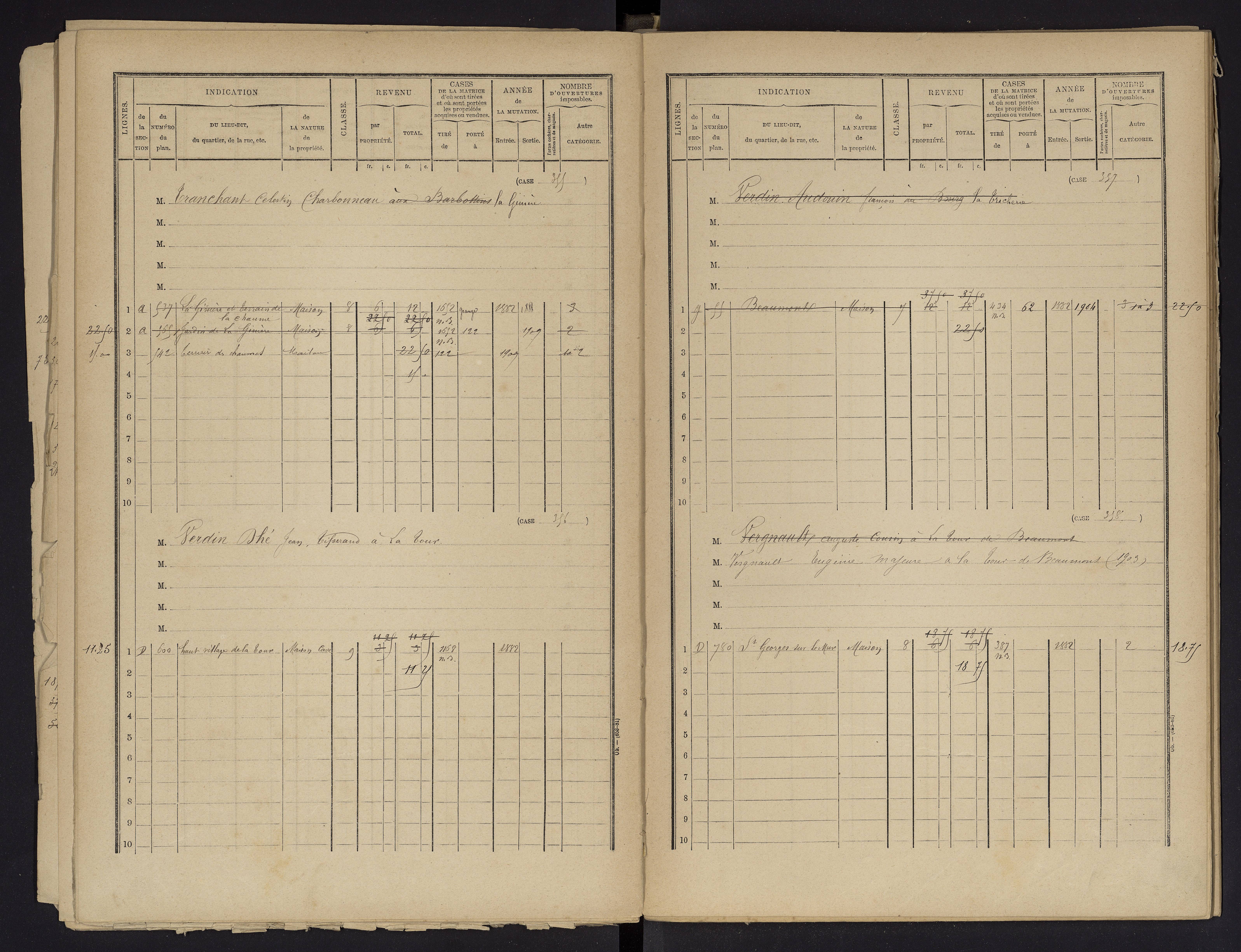 Beaumont - FRAD086_cadastre Cases 1-488 