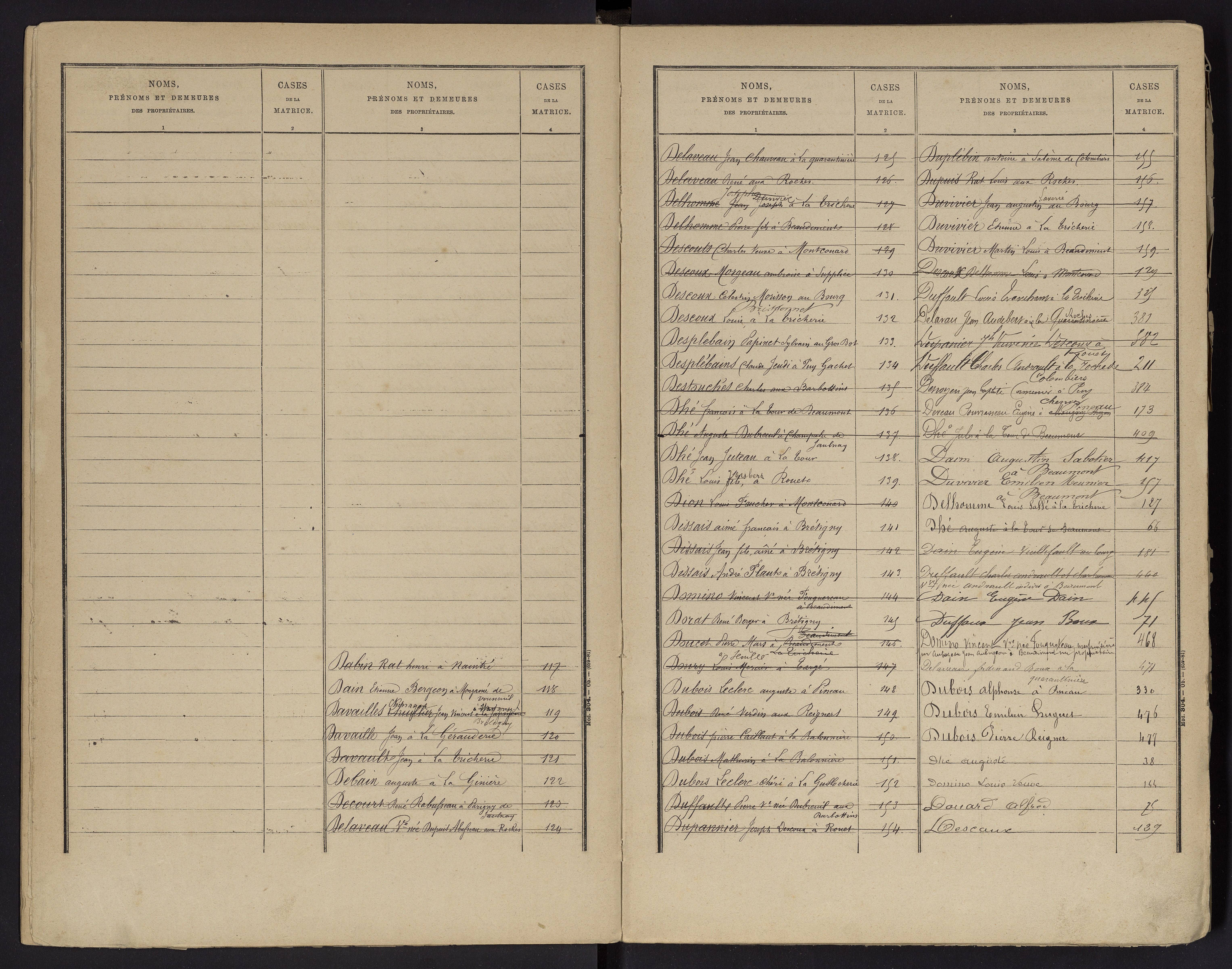 Beaumont - FRAD086_cadastre Cases 1-488 