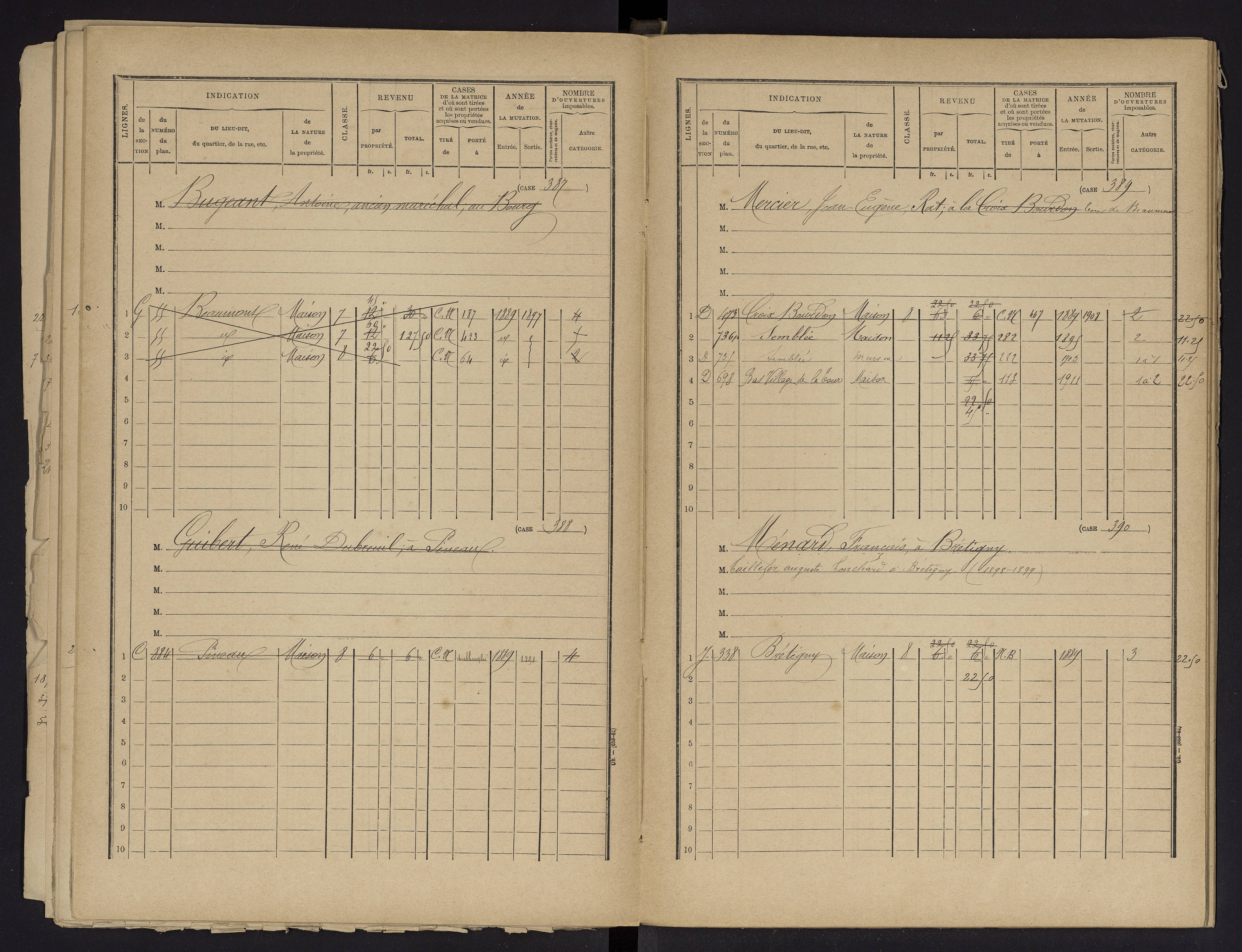 Beaumont - FRAD086_cadastre Cases 1-488 