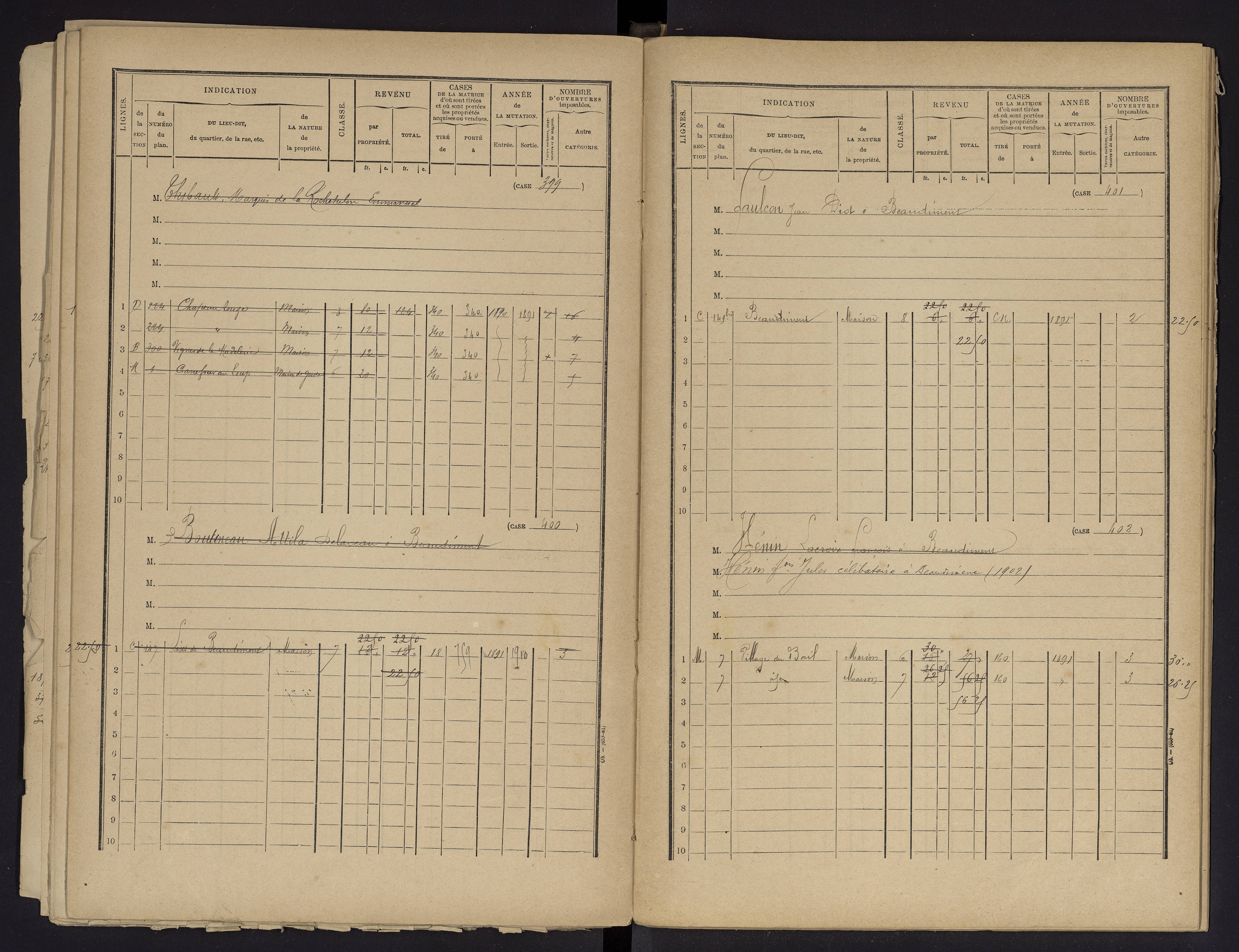 Beaumont - FRAD086_cadastre Cases 1-488 