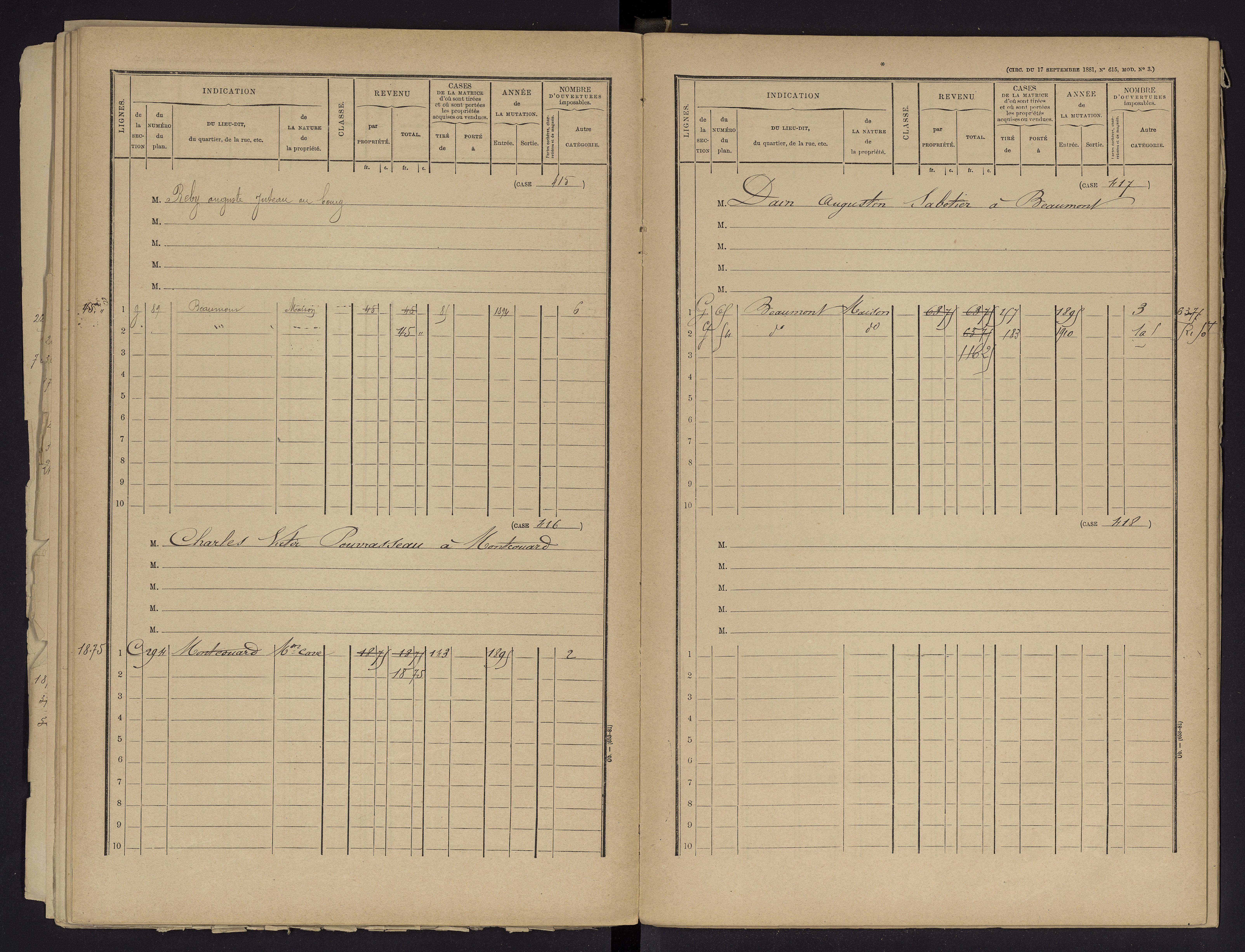 Beaumont - FRAD086_cadastre Cases 1-488 