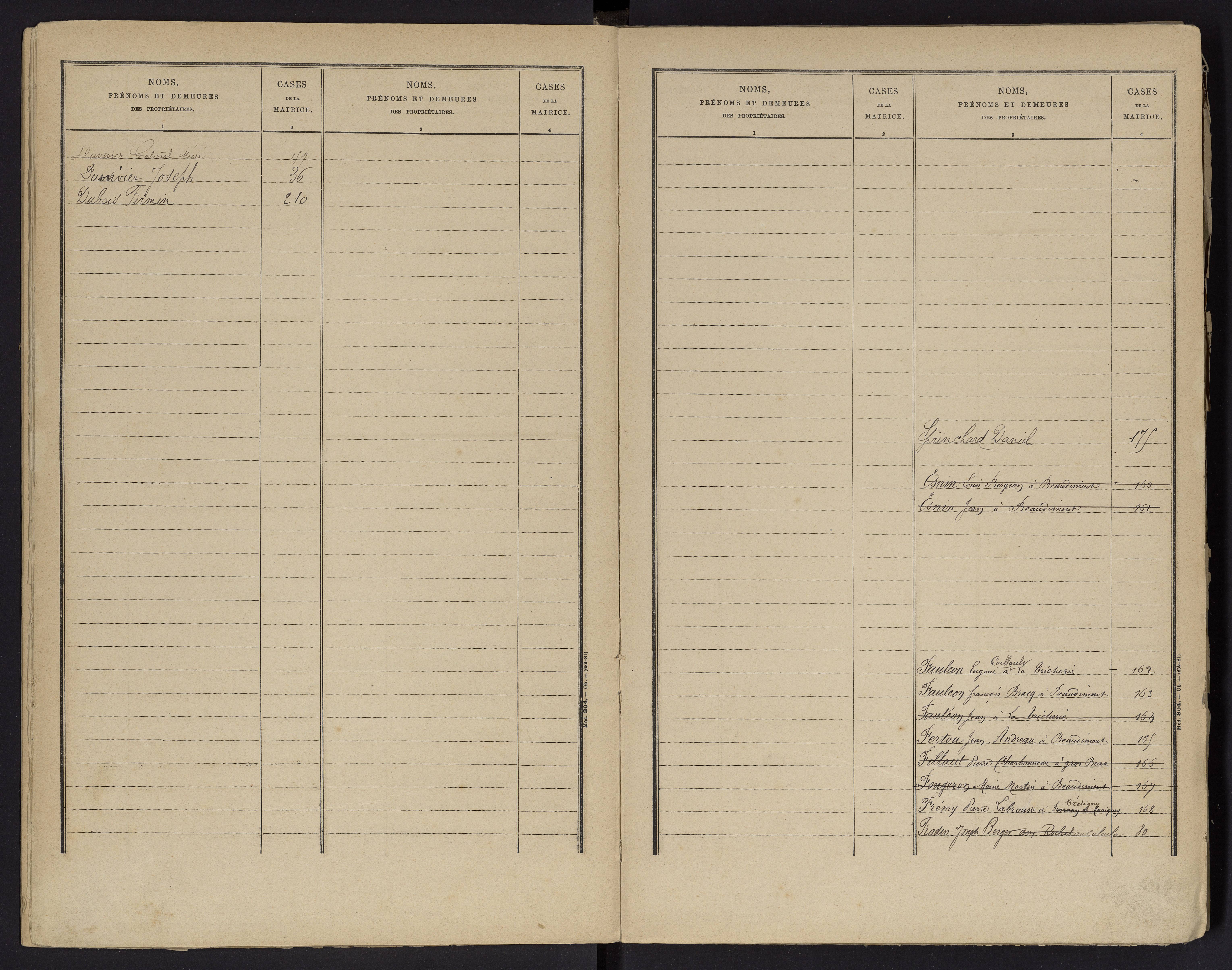Beaumont - FRAD086_cadastre Cases 1-488 