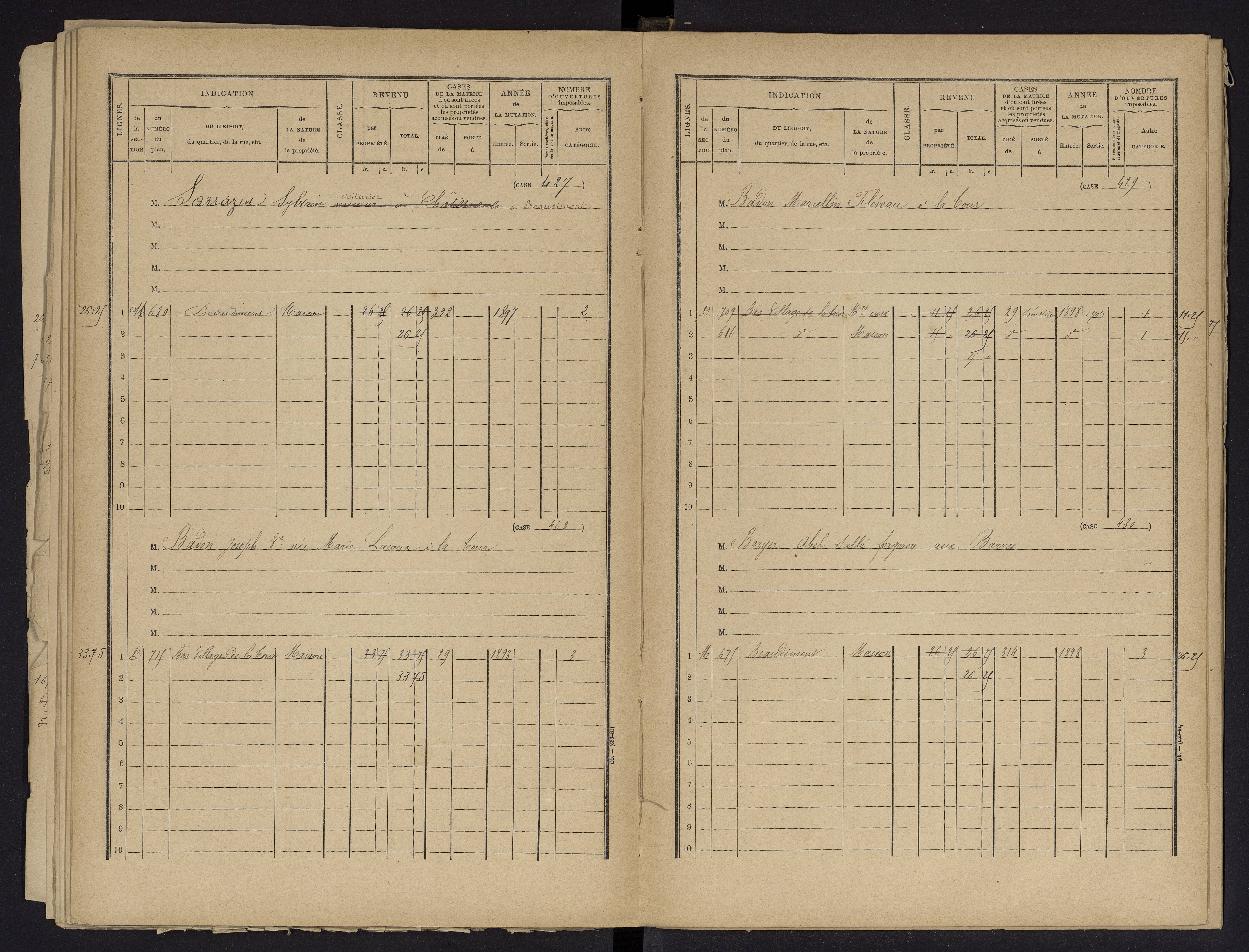 Beaumont - FRAD086_cadastre Cases 1-488 