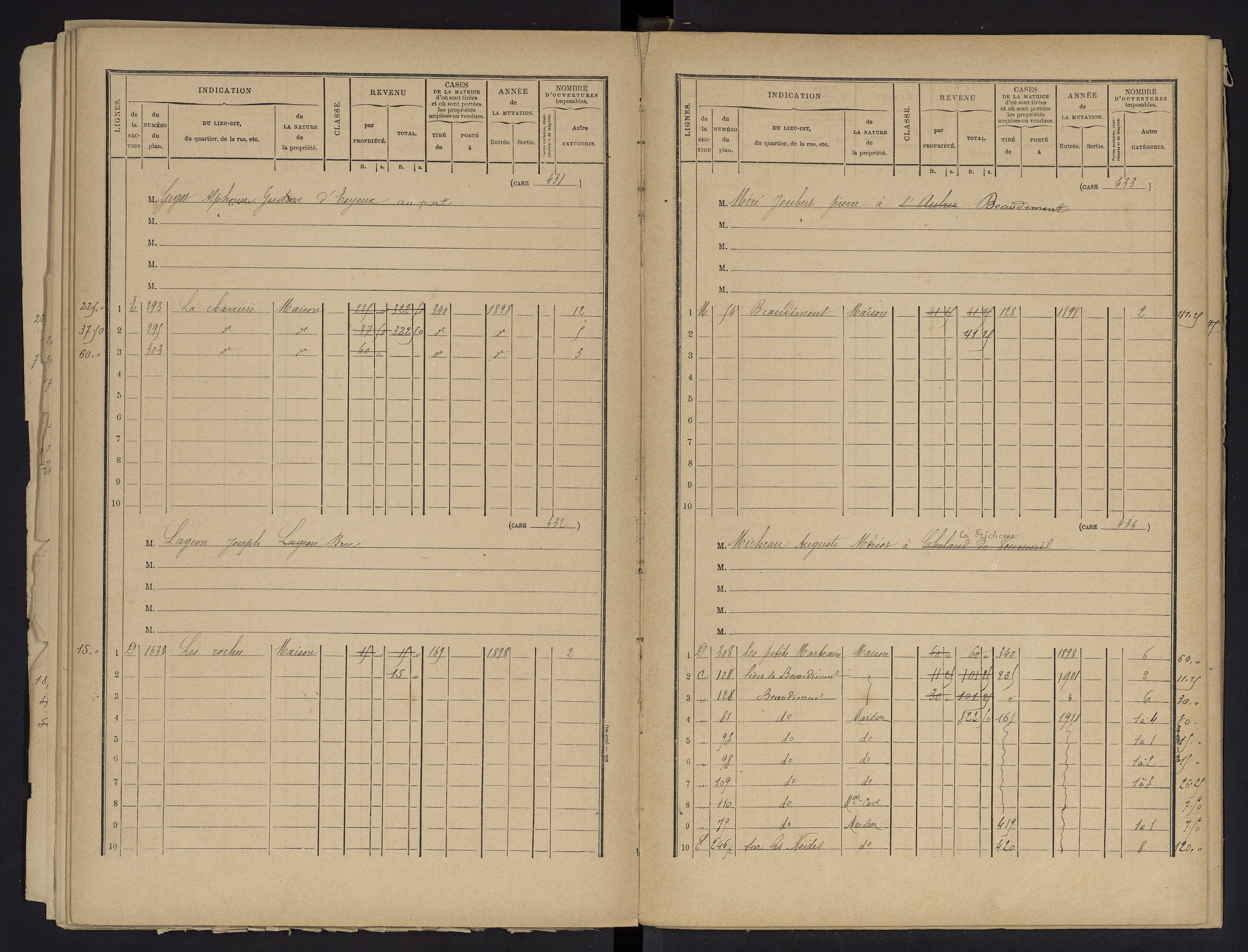 Beaumont - FRAD086_cadastre Cases 1-488 