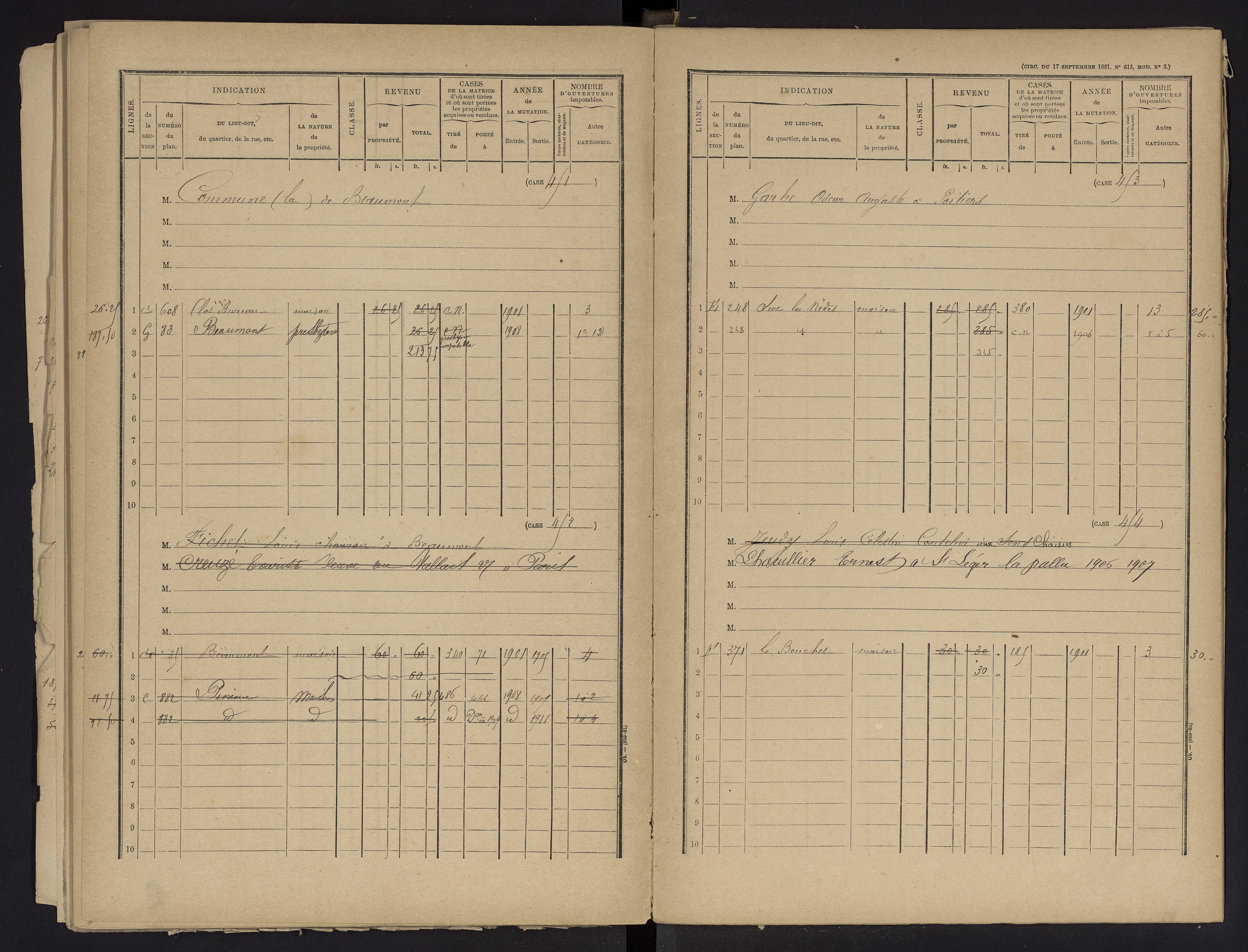 Beaumont - FRAD086_cadastre Cases 1-488 