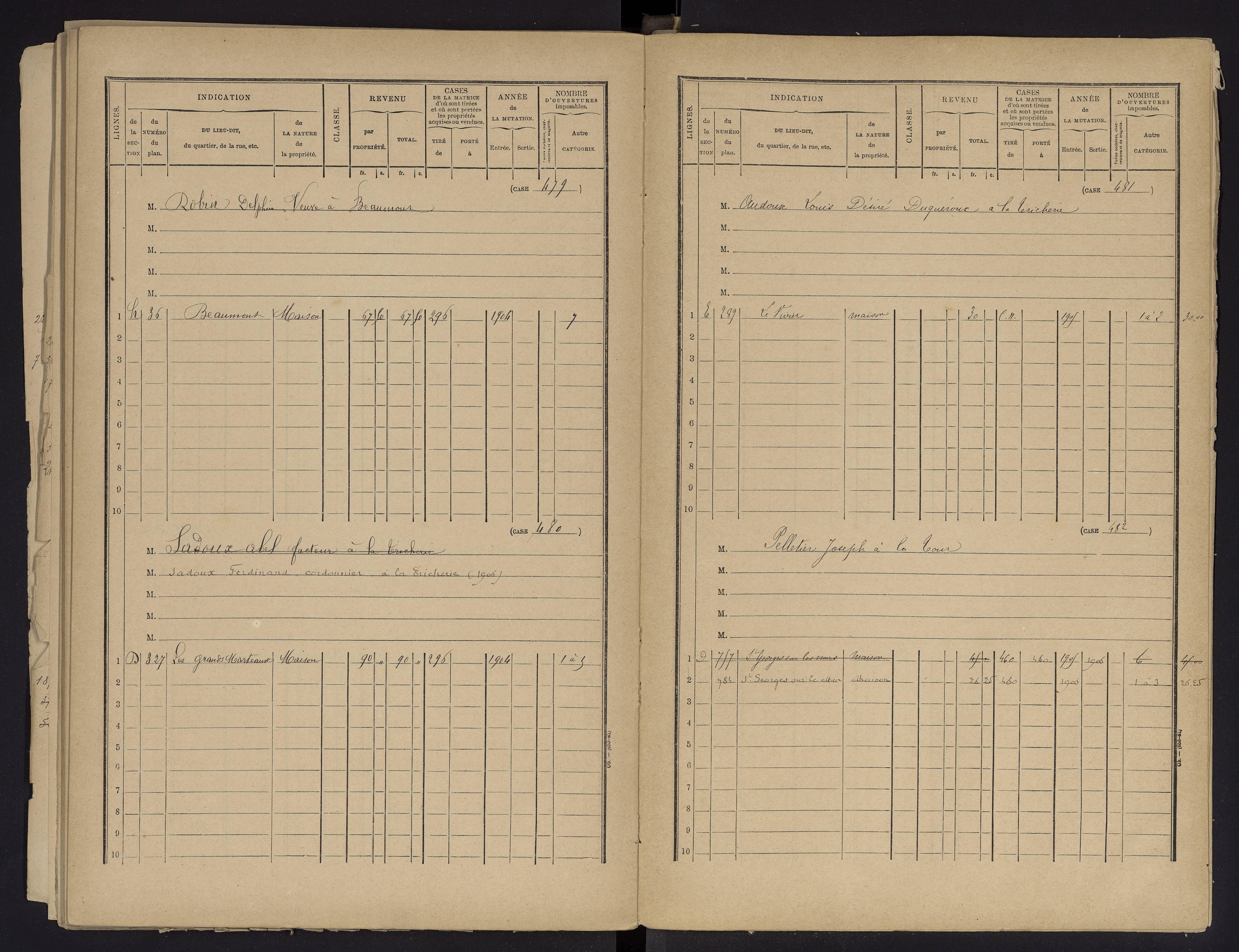 Beaumont - FRAD086_cadastre Cases 1-488 