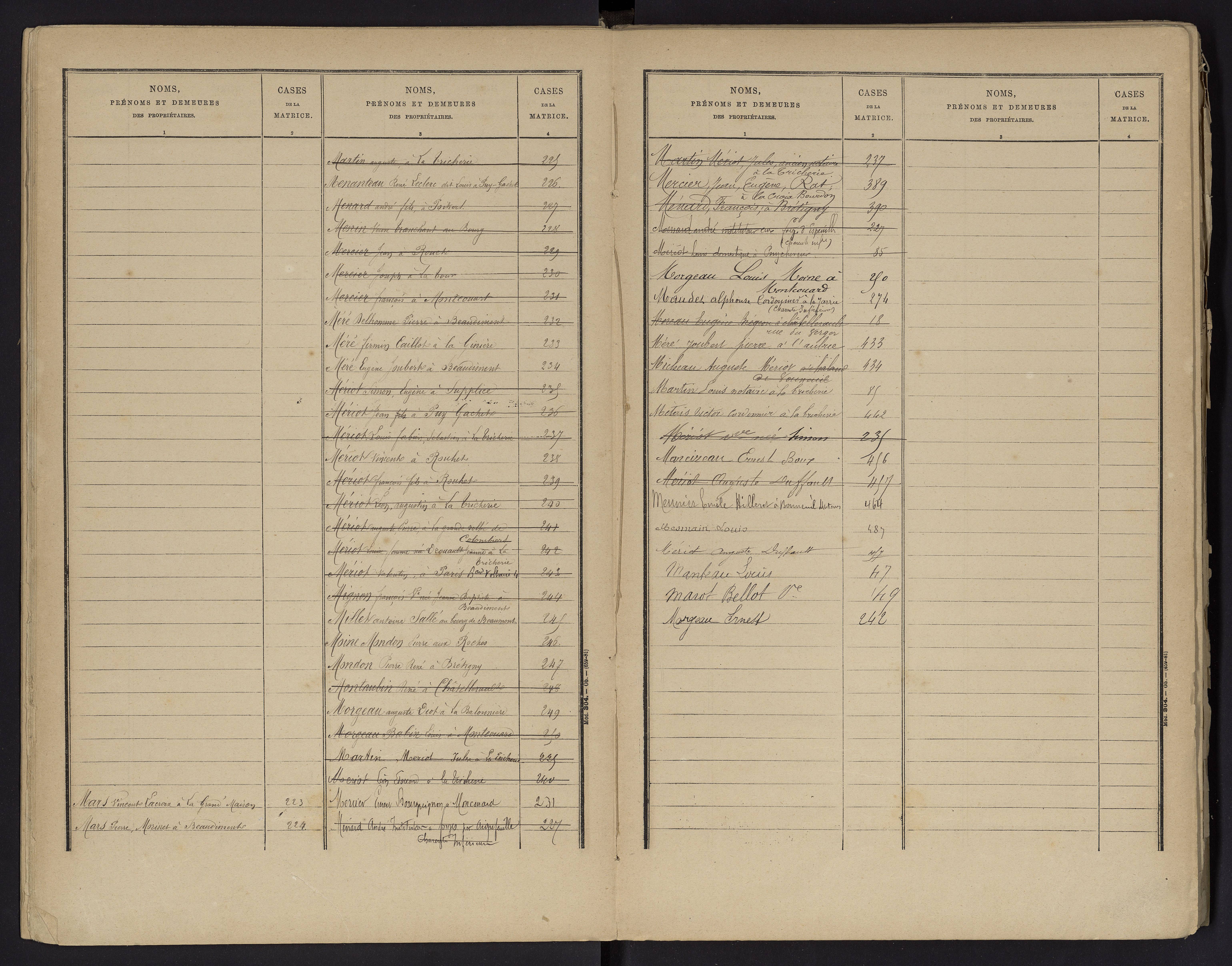 Beaumont - FRAD086_cadastre Cases 1-488 