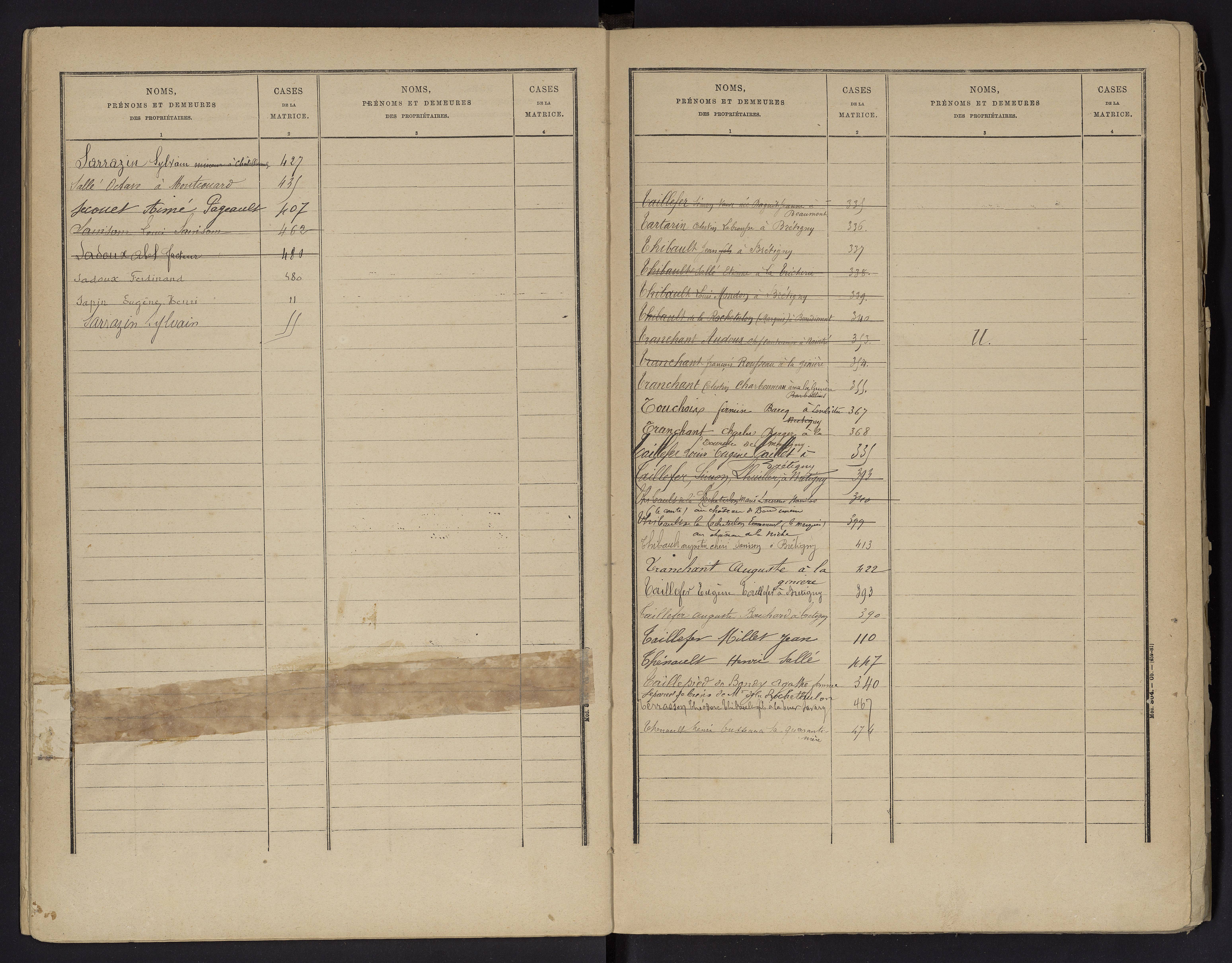 Beaumont - FRAD086_cadastre Cases 1-488 